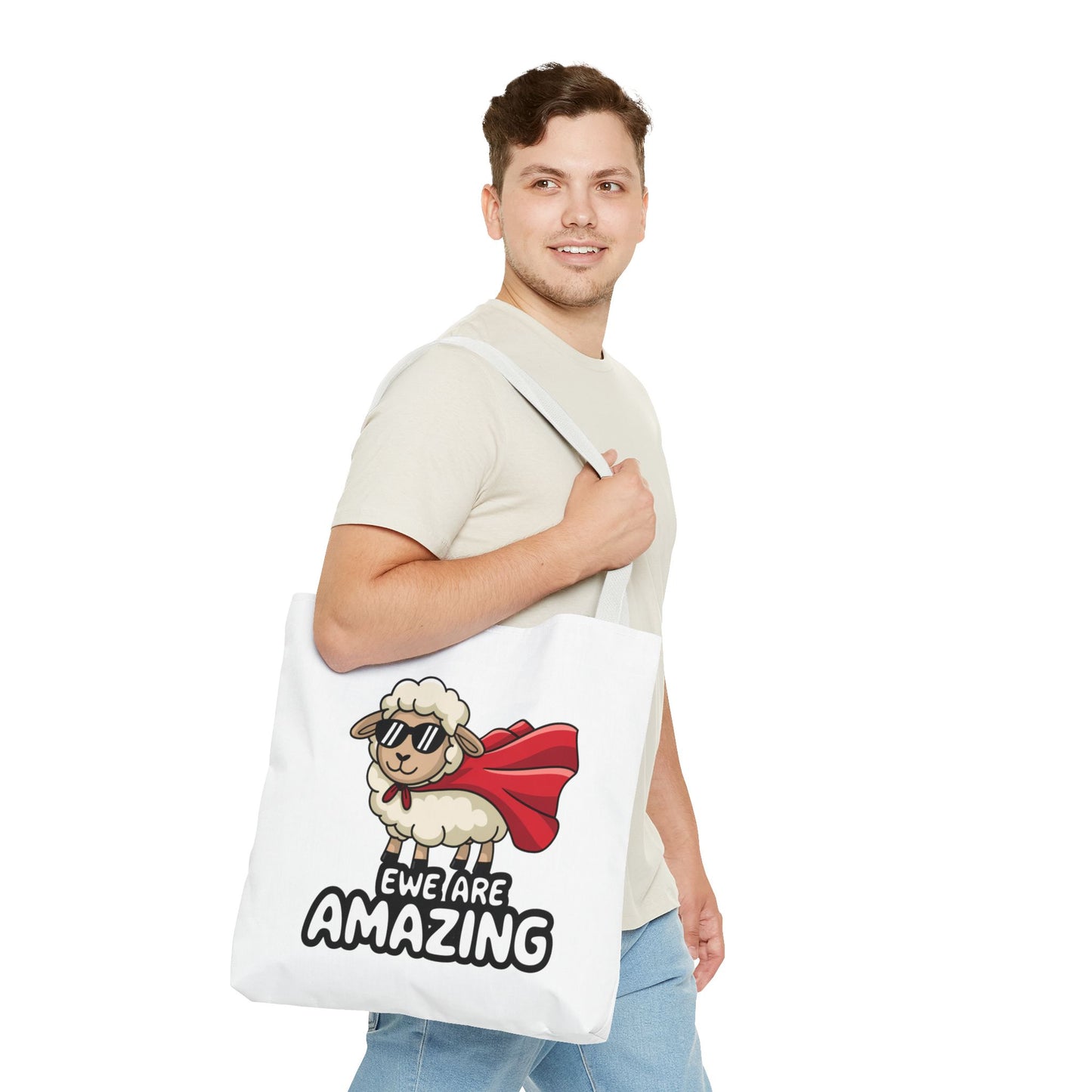 Sheep Tote Bag - Ewe Are Amazing Inspirational Bag Everyday Tote Funny Bag