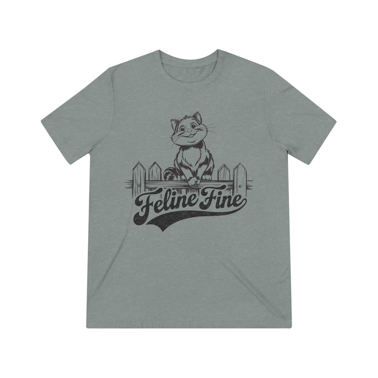 Cat Lover T-Shirt, Feline Fine Tee, Smiling Cat Shirt, Unisex Graphic Tee, Animal Lover Shirt