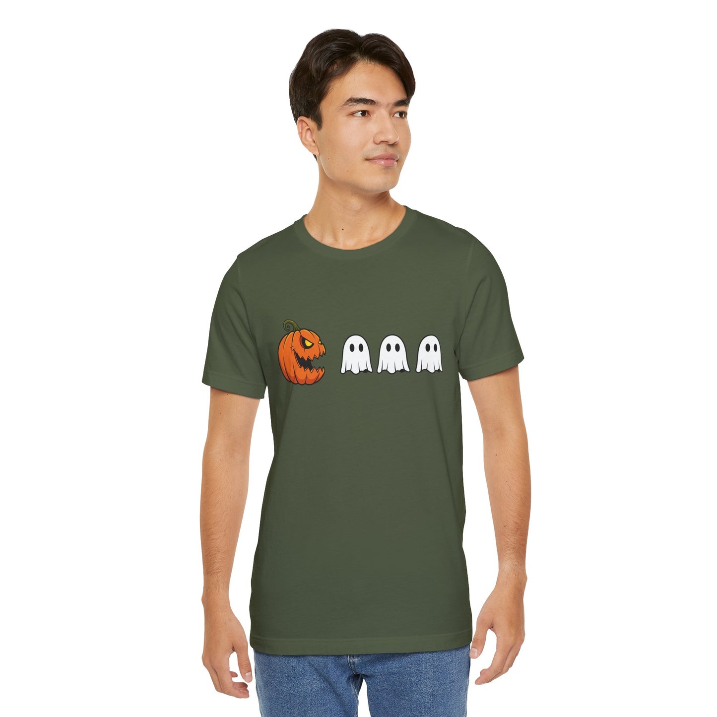 Pumpkin Pac-Man Shirt, Halloween Arcade Tee, Pumpkin Chase Ghosts Tee, Retro Gaming Halloween, Spooky Season Shirt, Vintage Game Pumpkin Top