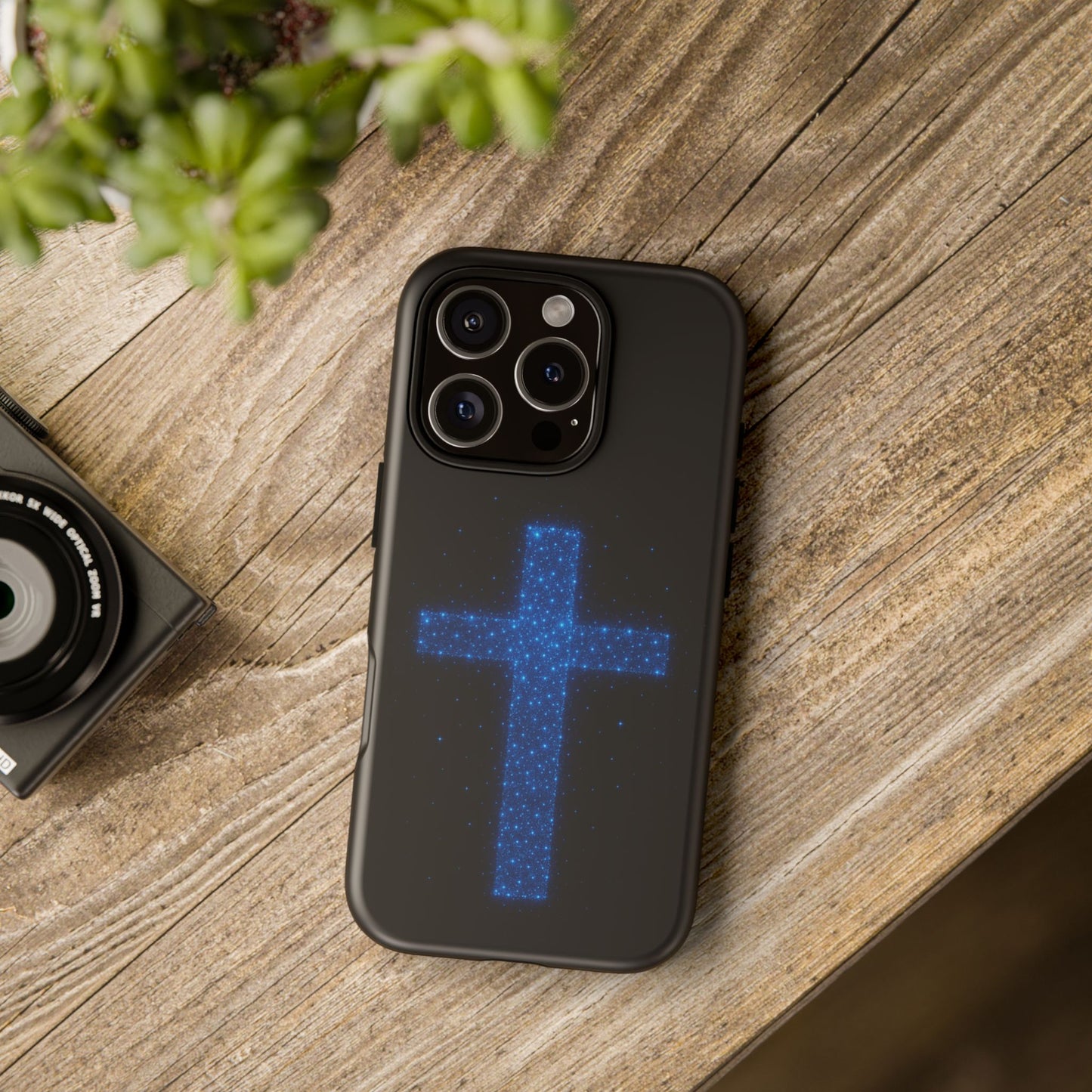iPhone Case - Bioluminescent Cross Design Christian Phone Case Spiritual iPhone Case Gift for Believers