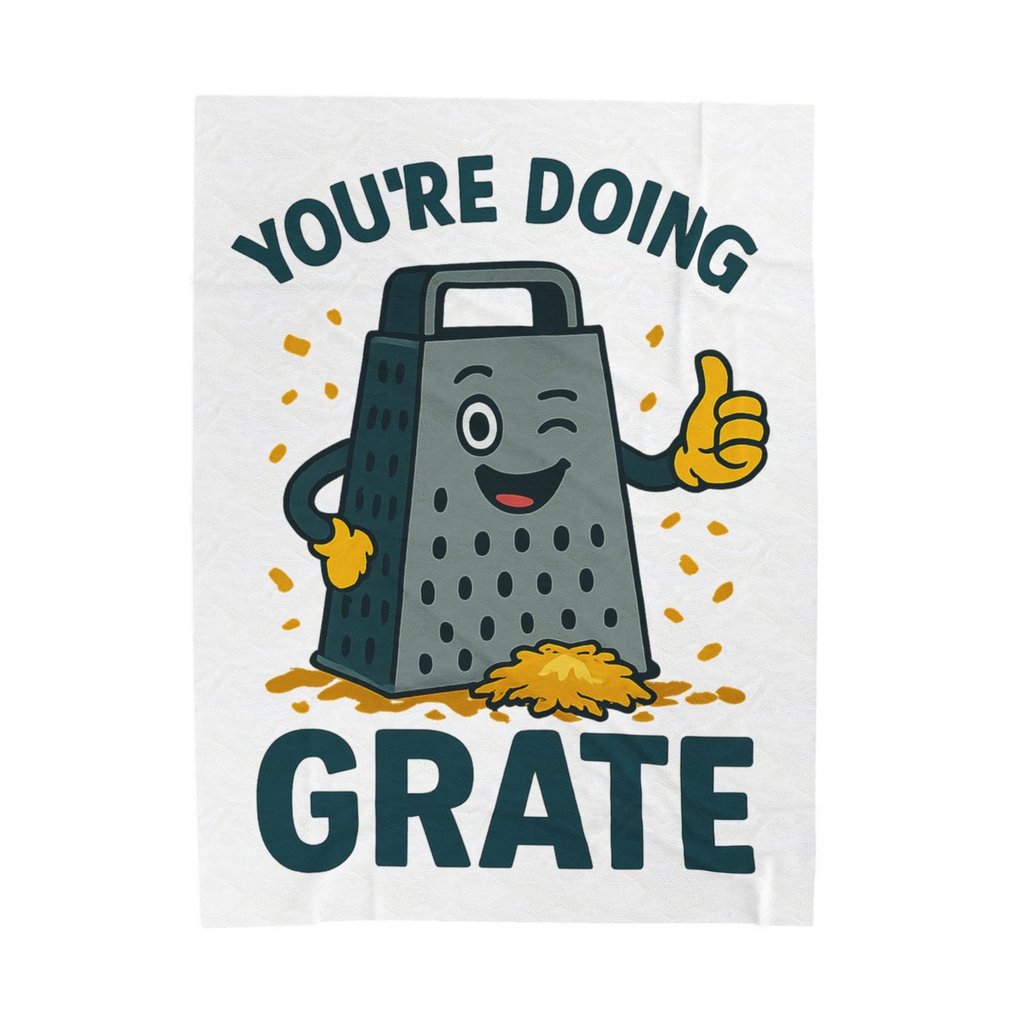 Funny "You're Doing Grate" Blanket – Cute Pun Fleece Throw for Cozy Comfort | Gift for Foodies, Friends & Cheese Lovers