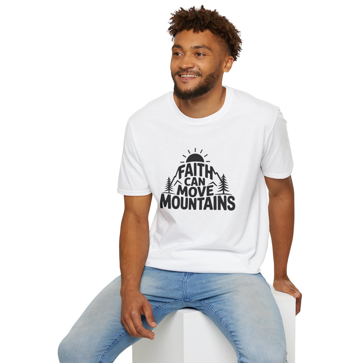 Faith Can Move Mountains T-Shirt | Christian Inspirational Mountain Tee | Boho Nature Faith Graphic Shirt | Gospel Verse Gift for Believers