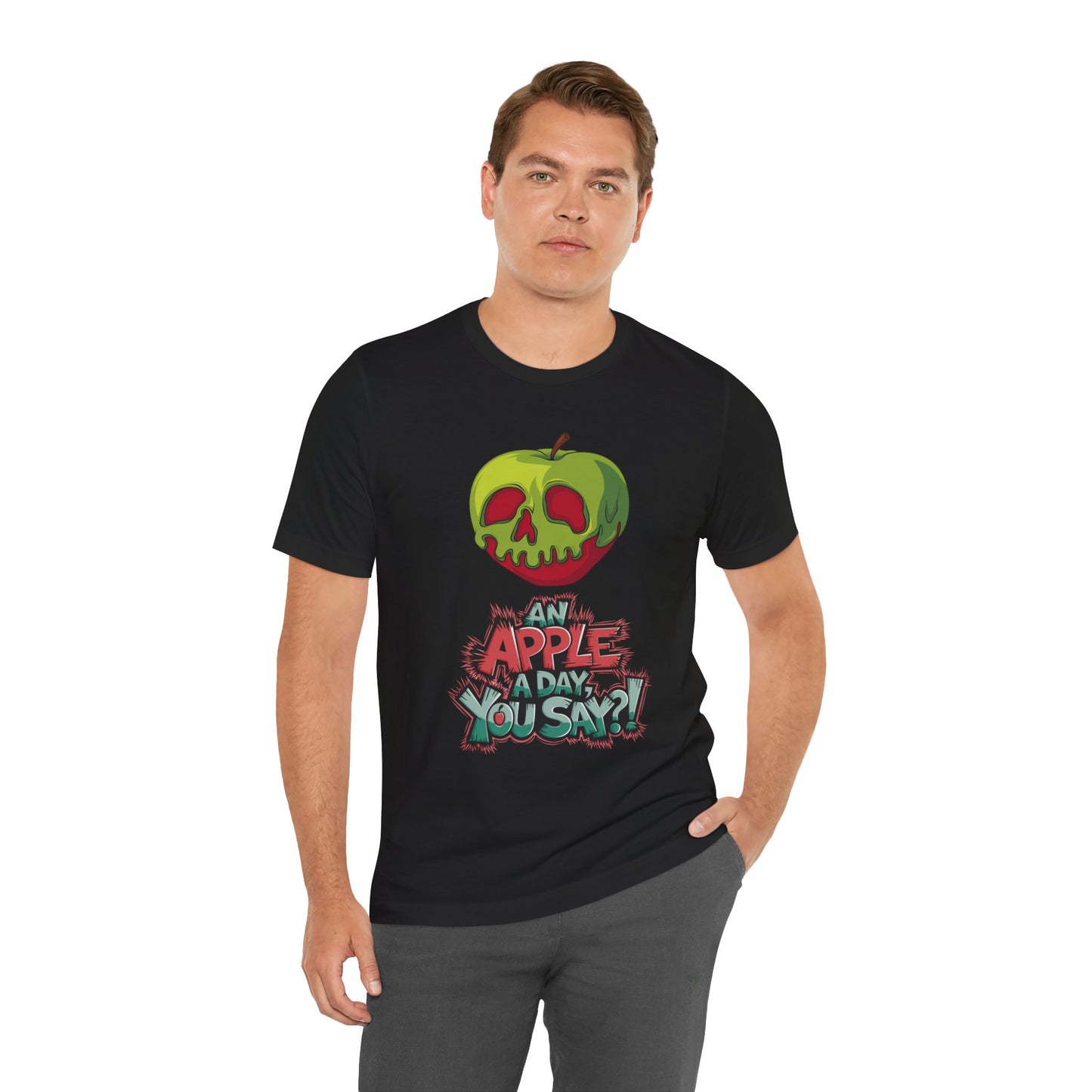 Funny Apple Skull Shirt – An Apple A Day You Say? – Grunge Fruit Tee – Y2K Nostalgia T‑Shirt – Gift for Fruit Lovers
