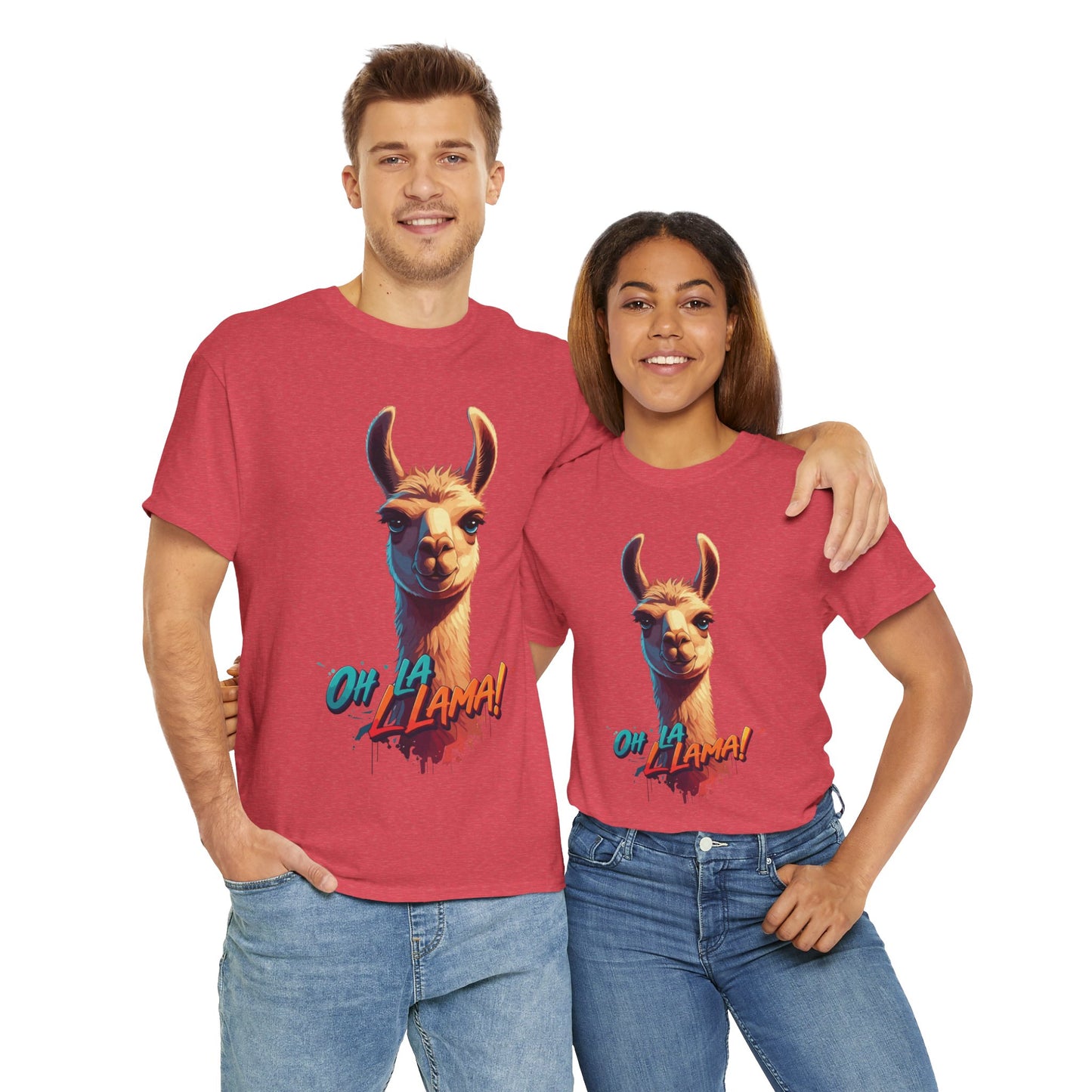 Oh la Llama Graphic Tee | Fun Llama T-Shirt, Cute Animal Lover Shirt, Llama Lover Gift, Quirky Party Tee, Trending Llama Fashion