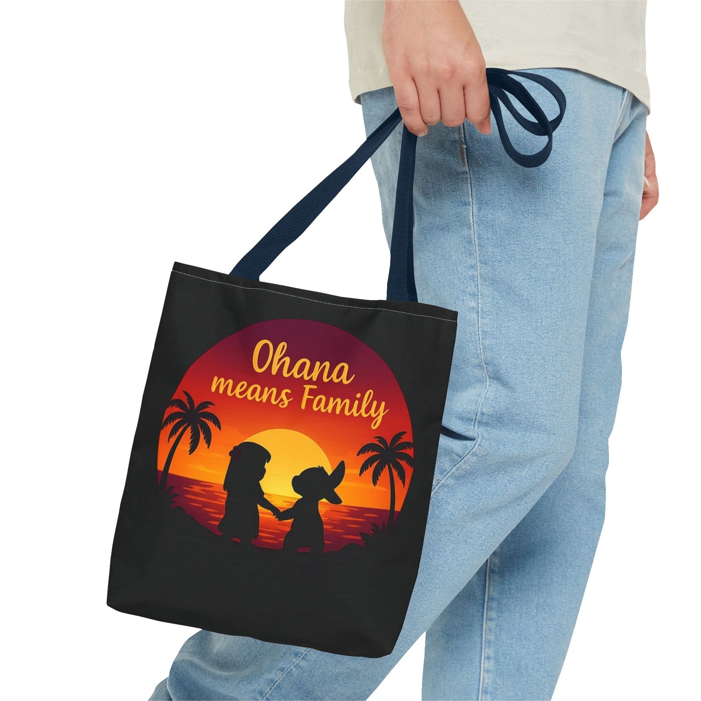 Ohana Means Family Tote Bag – Lilo and Stitch Inspired Bag, Hawaiian Quote, Disney Aesthetic Gift, Reusable Grocery or Beach Bag