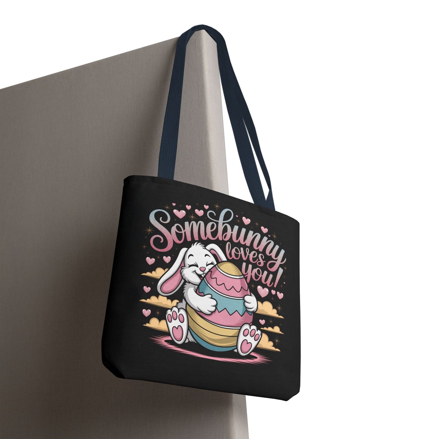 Easter Bunny Tote Bag Somebunny Loves You Easter Bag Bunny