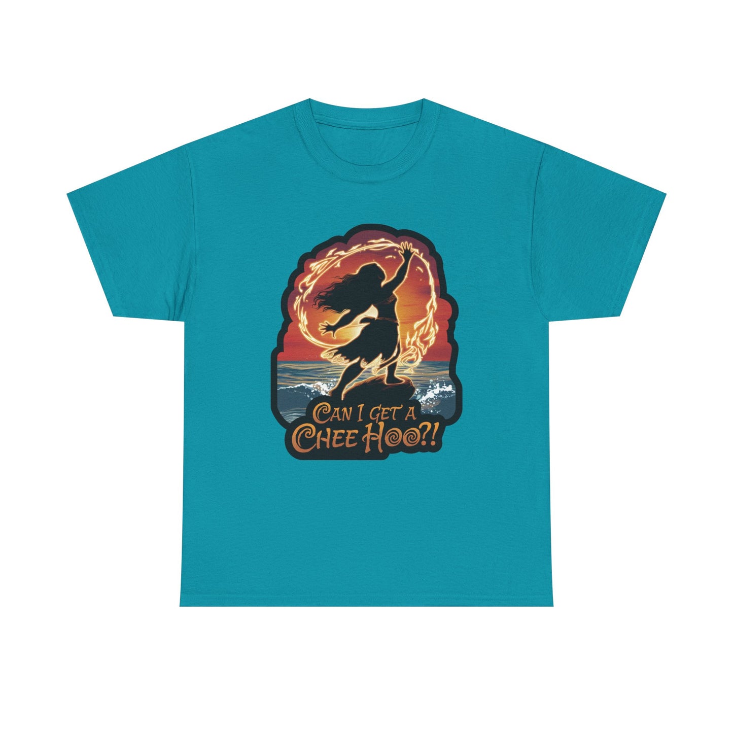 Can I Get a Chee Hoo Shirt – Hawaiian Island Vibes Tee – Hula Dancer Sunset Graphic T-Shirt – Polynesian Luau Party Unisex Top