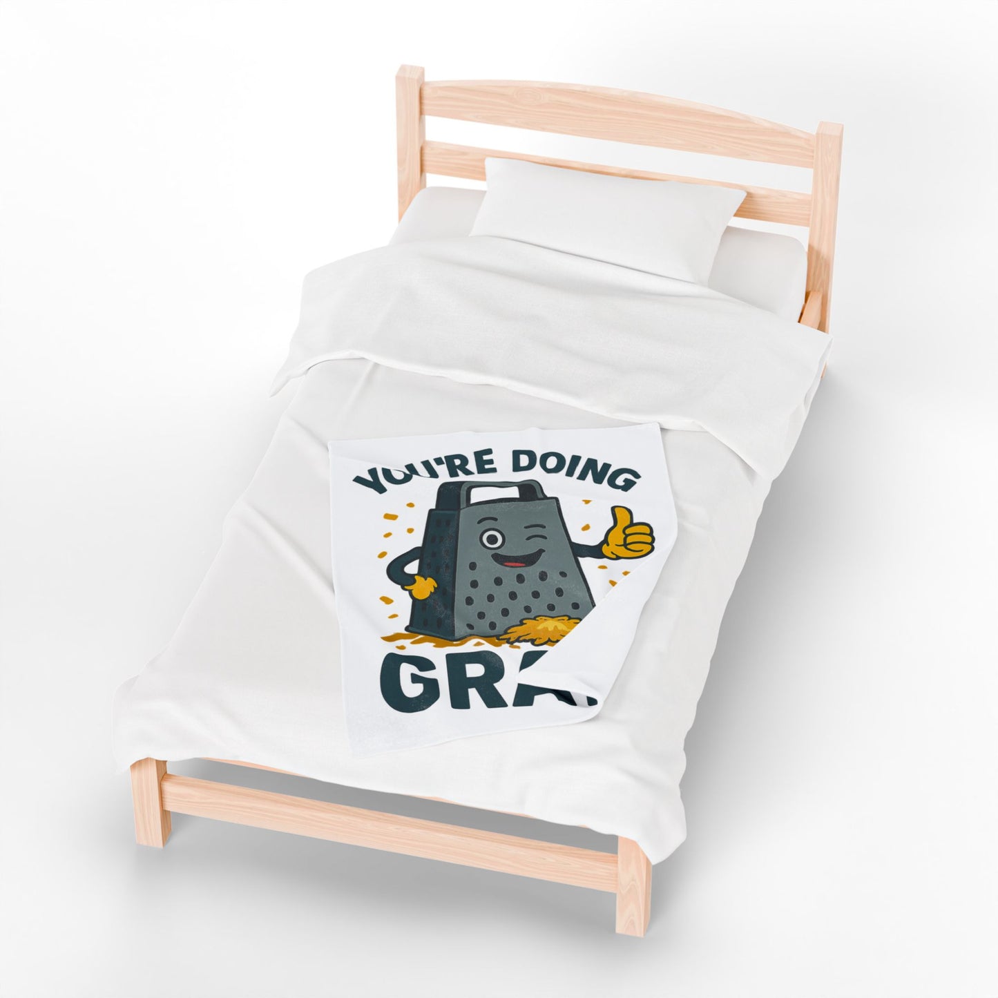 Funny "You're Doing Grate" Blanket – Cute Pun Fleece Throw for Cozy Comfort | Gift for Foodies, Friends & Cheese Lovers