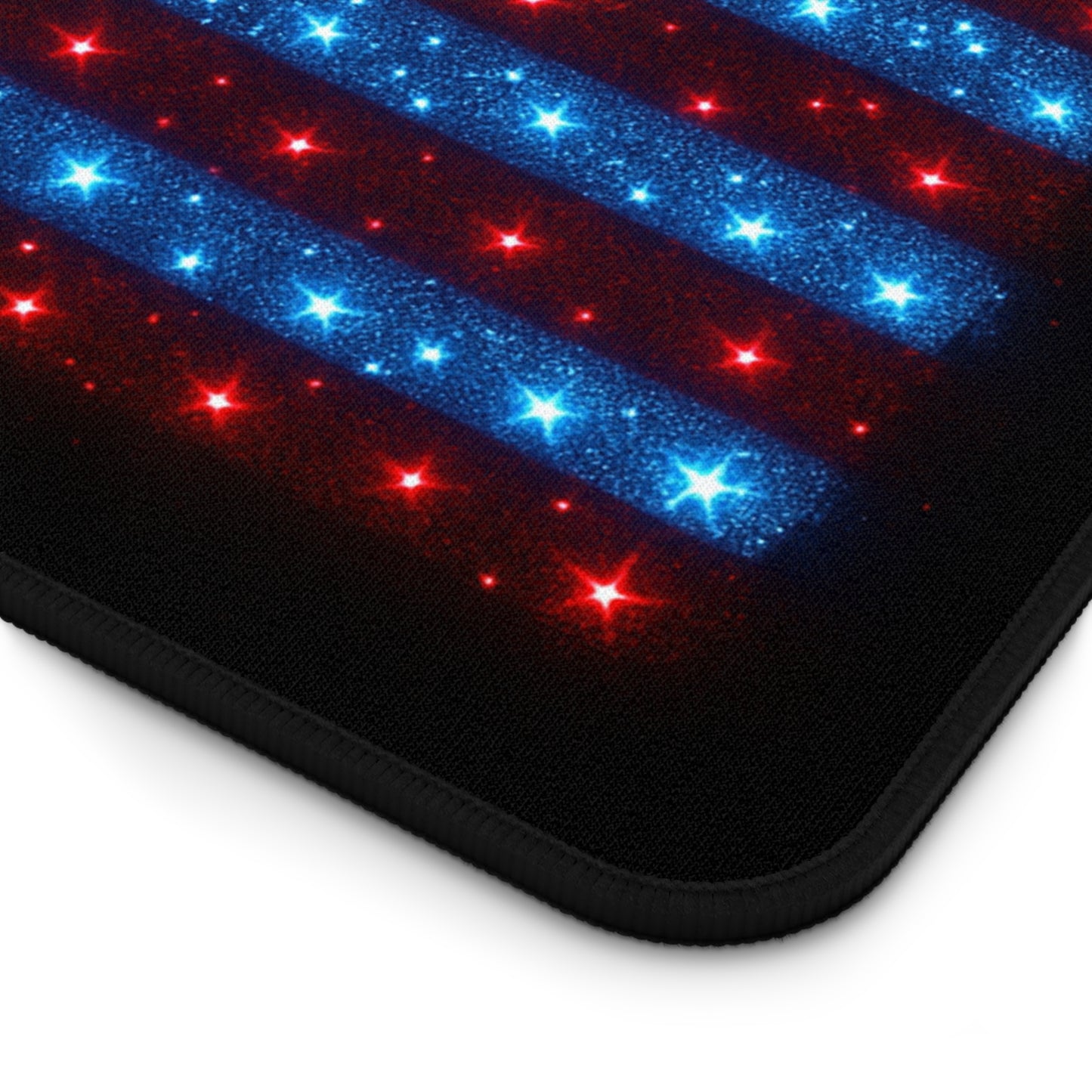 Bioluminescent USA Flag Desk Mat | Neon Patriotic Mouse Pad - XL Desk Mat Aesthetic for Home Office, Veteran and 4th of July Gift