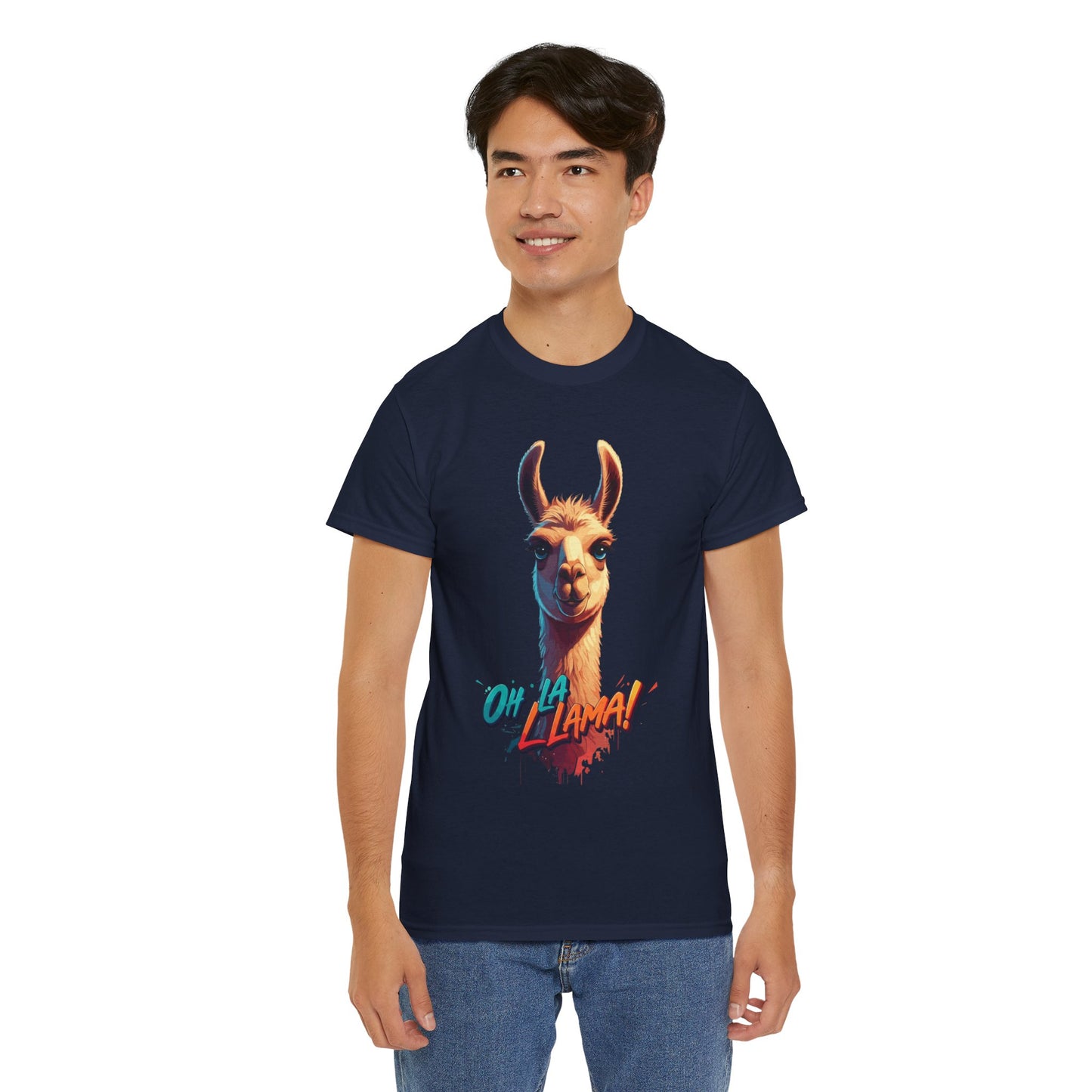 Oh la Llama Graphic Tee | Fun Llama T-Shirt, Cute Animal Lover Shirt, Llama Lover Gift, Quirky Party Tee, Trending Llama Fashion