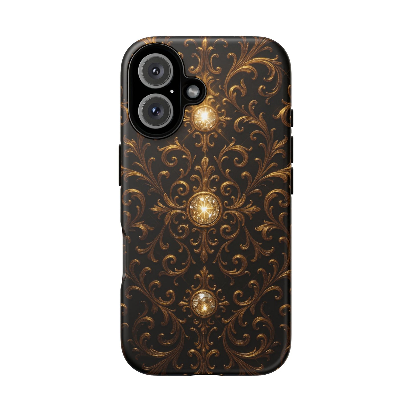 Baroque iPhone Case β Elegant Gold Floral Scroll Design for iPhone 16, 15, 14, 13, Pro Max & More