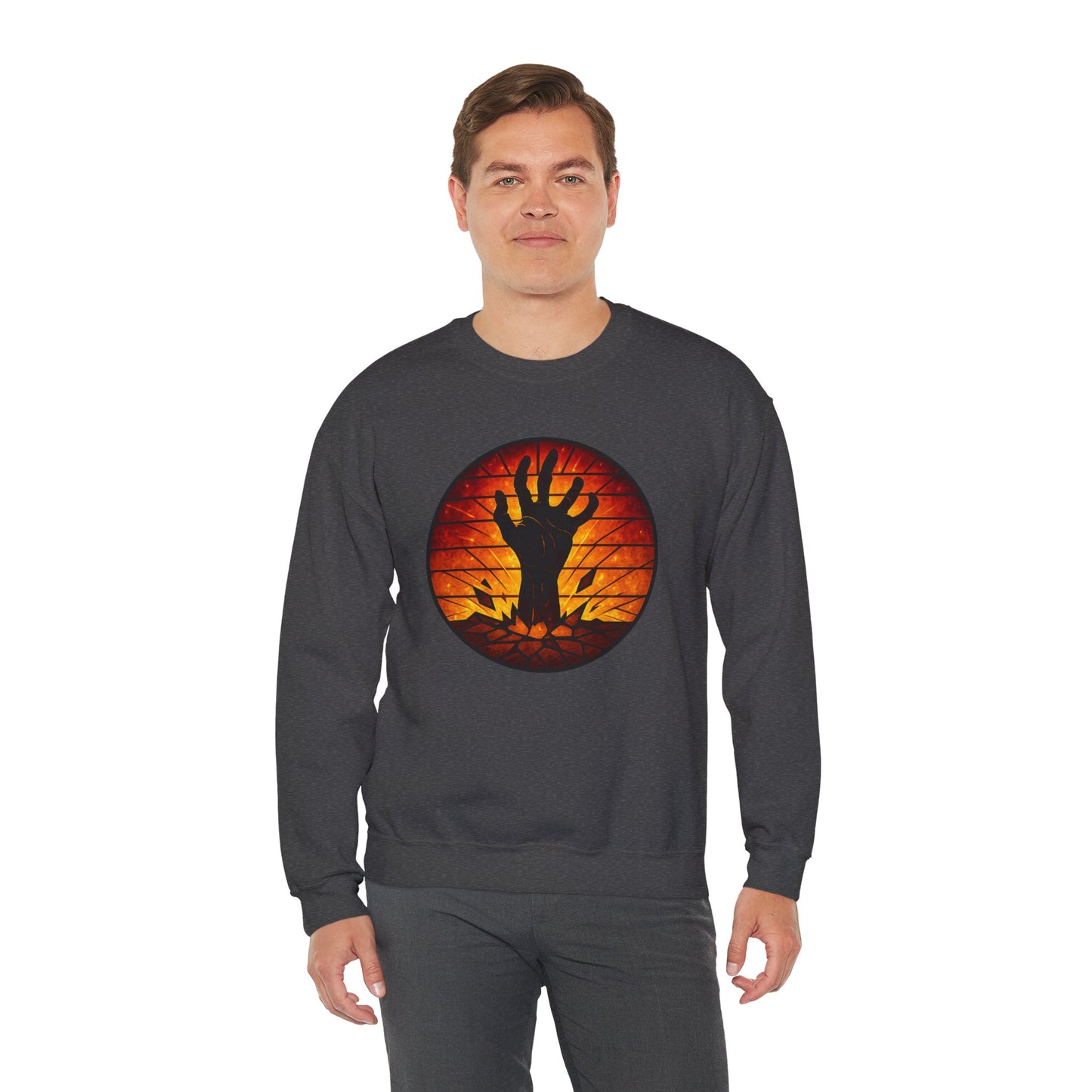 Zombie Hand Sweatshirt, Creepy Rising Hand Crewneck, Halloween Graveyard Sweatshirt, Spooky Hand Emerging, Gothic Horror Sweater