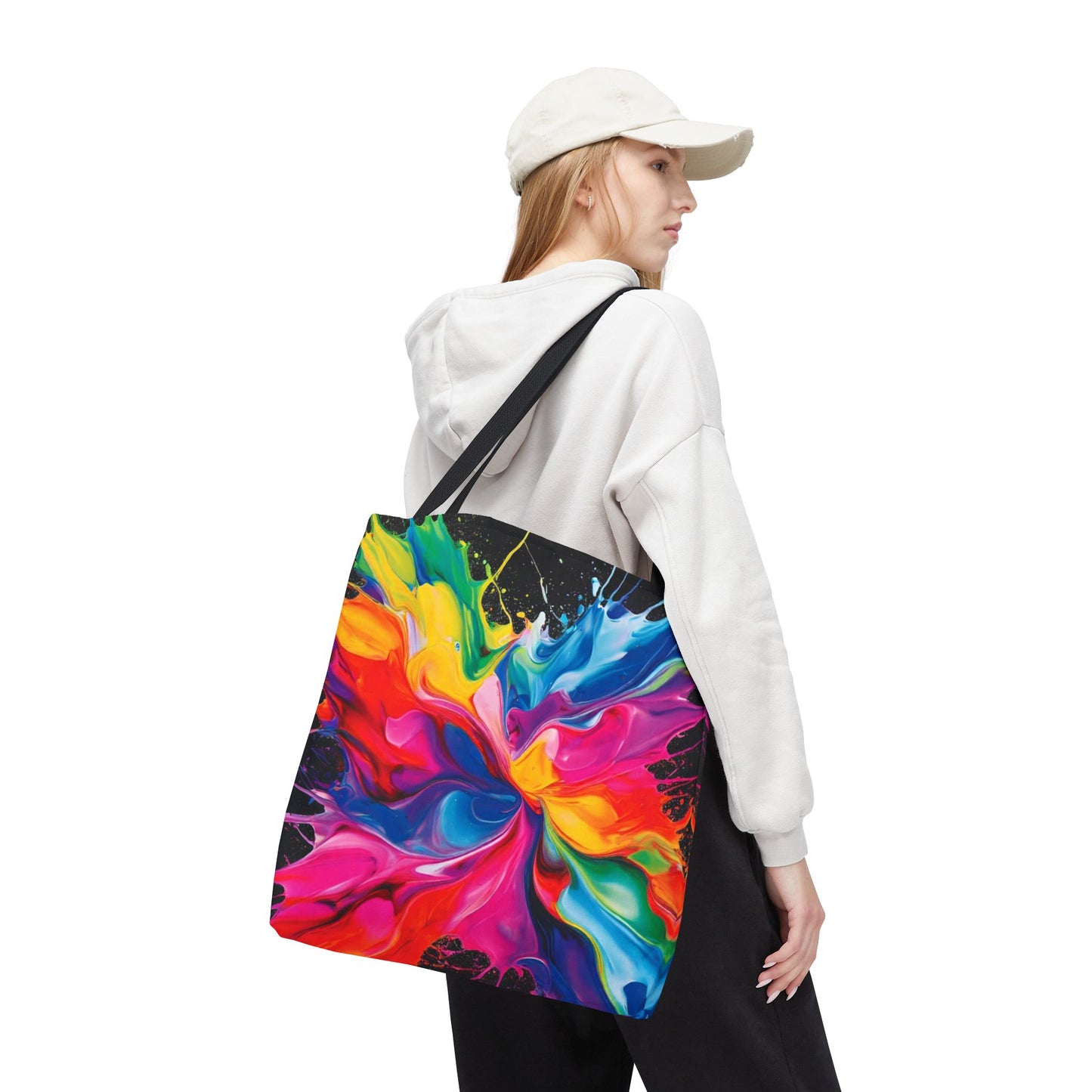 Vibrant Abstract Swirl Tote Bag | Colorful Expressionism Canvas Tote – Bold Art Accessory & Eco-Friendly Gift for Art Lovers