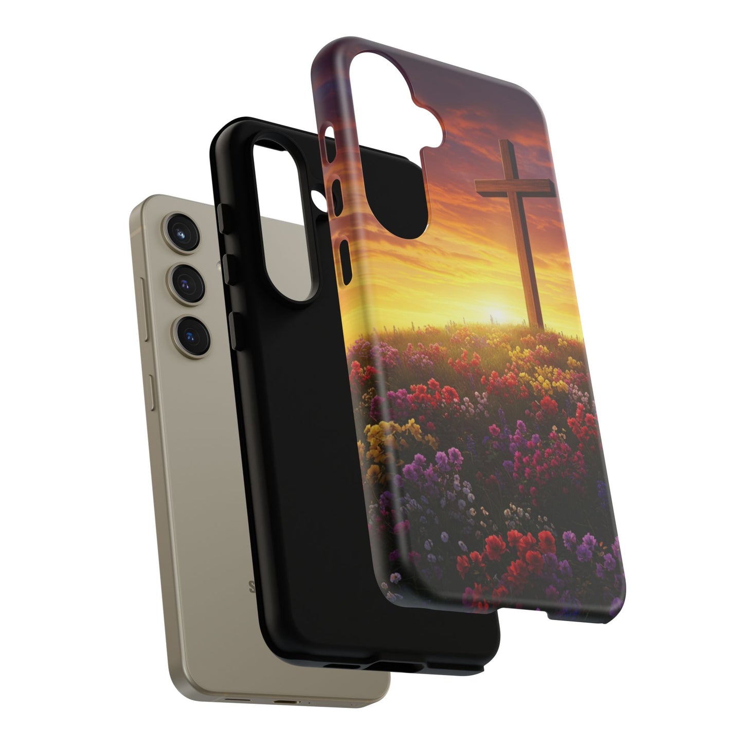 Samsung Phone Case Cross on a Hill Painting Christian Phone Case Cross Samsung Case