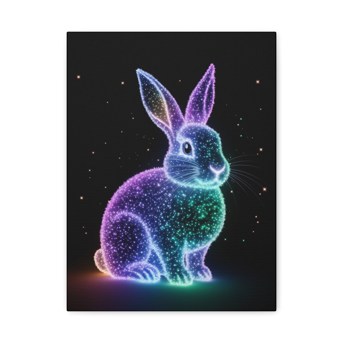 Easter Canvas Bioluminescent Bunny Decor Easter Bunny Art Easter Decor