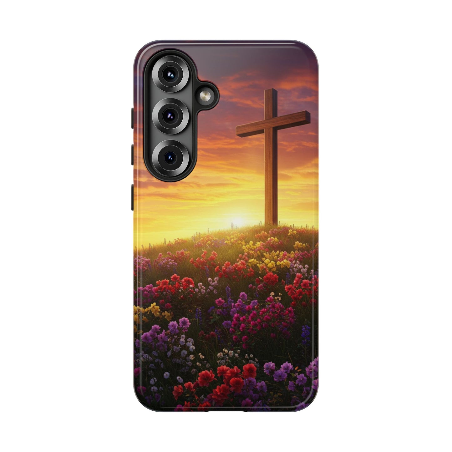 Samsung Phone Case Cross on a Hill Painting Christian Phone Case Cross Samsung Case