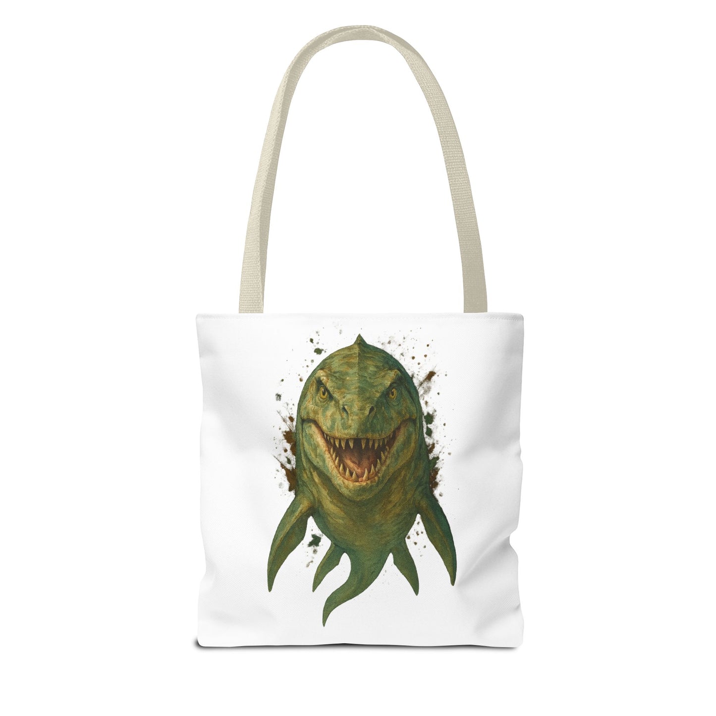 Watercolor Mosasaurus Tote Bag - Prehistoric Sea Monster Art, Dinosaur Ocean Reptile Gift, Eco Canvas Bag for Dino and Marine Fans