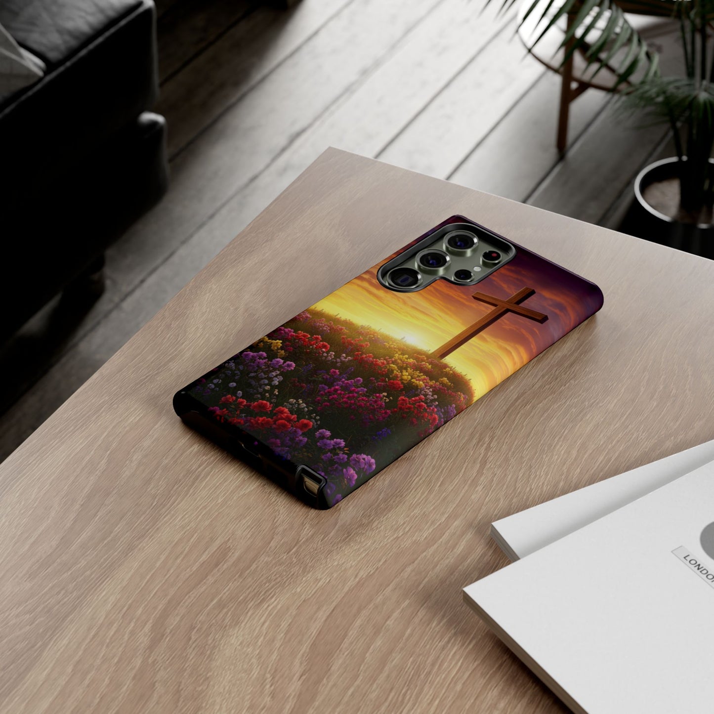 Samsung Phone Case Cross on a Hill Painting Christian Phone Case Cross Samsung Case