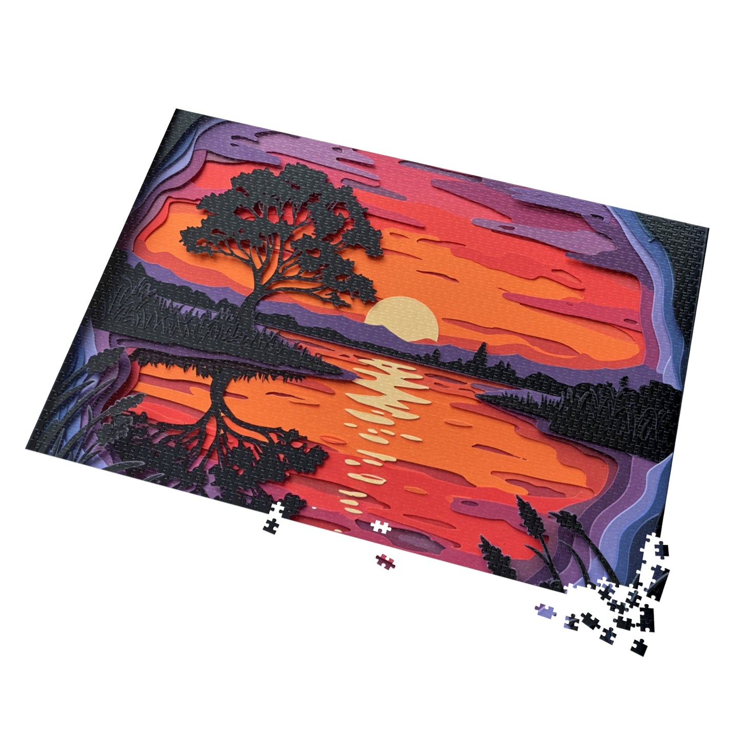 Sunset Paper Art Jigsaw Puzzle