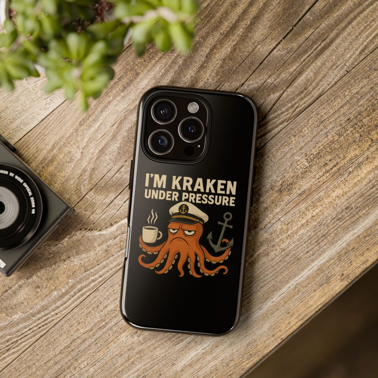 iPhone Case Stressed Octopus 'I'm Kraken Under Pressure' Nautical Phone Case Beach iPhone Case Ocean Themed Case