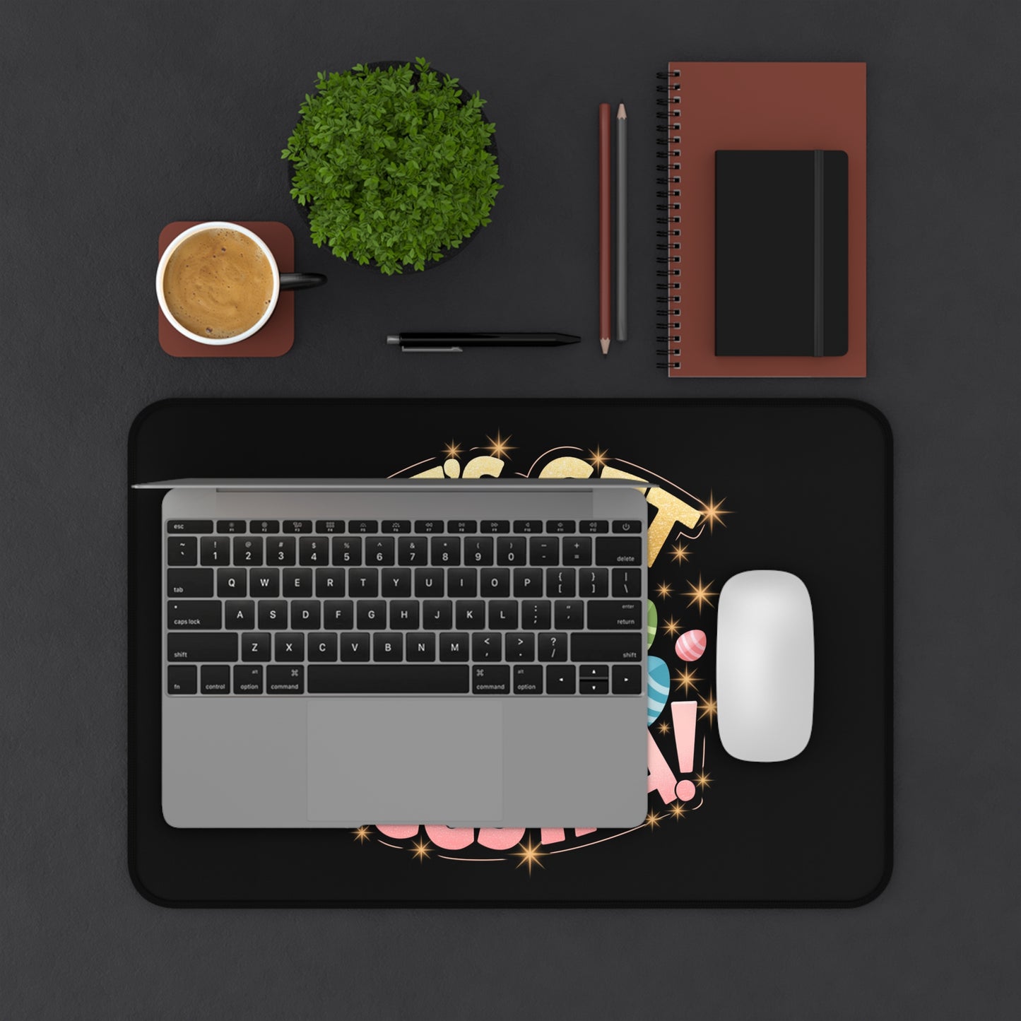 Easter Desk Mat Easter Bunny Let's Get Eggstra Easter Mouse Pad
