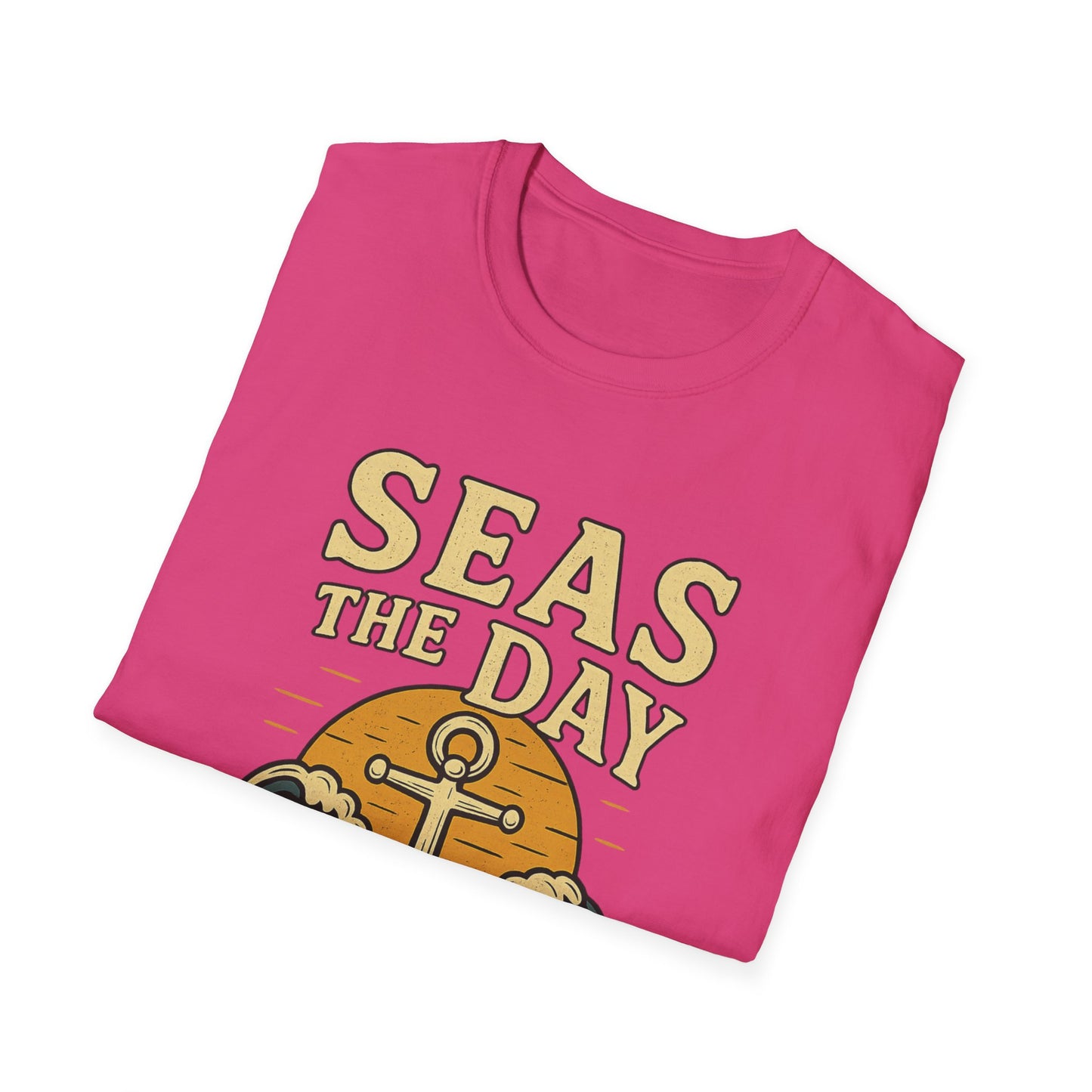 Seas the Day Shirt – Nautical Anchor Ocean Tee | Coastal Beach Graphic T-Shirt | Funny Seaside Pun Gift | Unisex Summer Travel Top