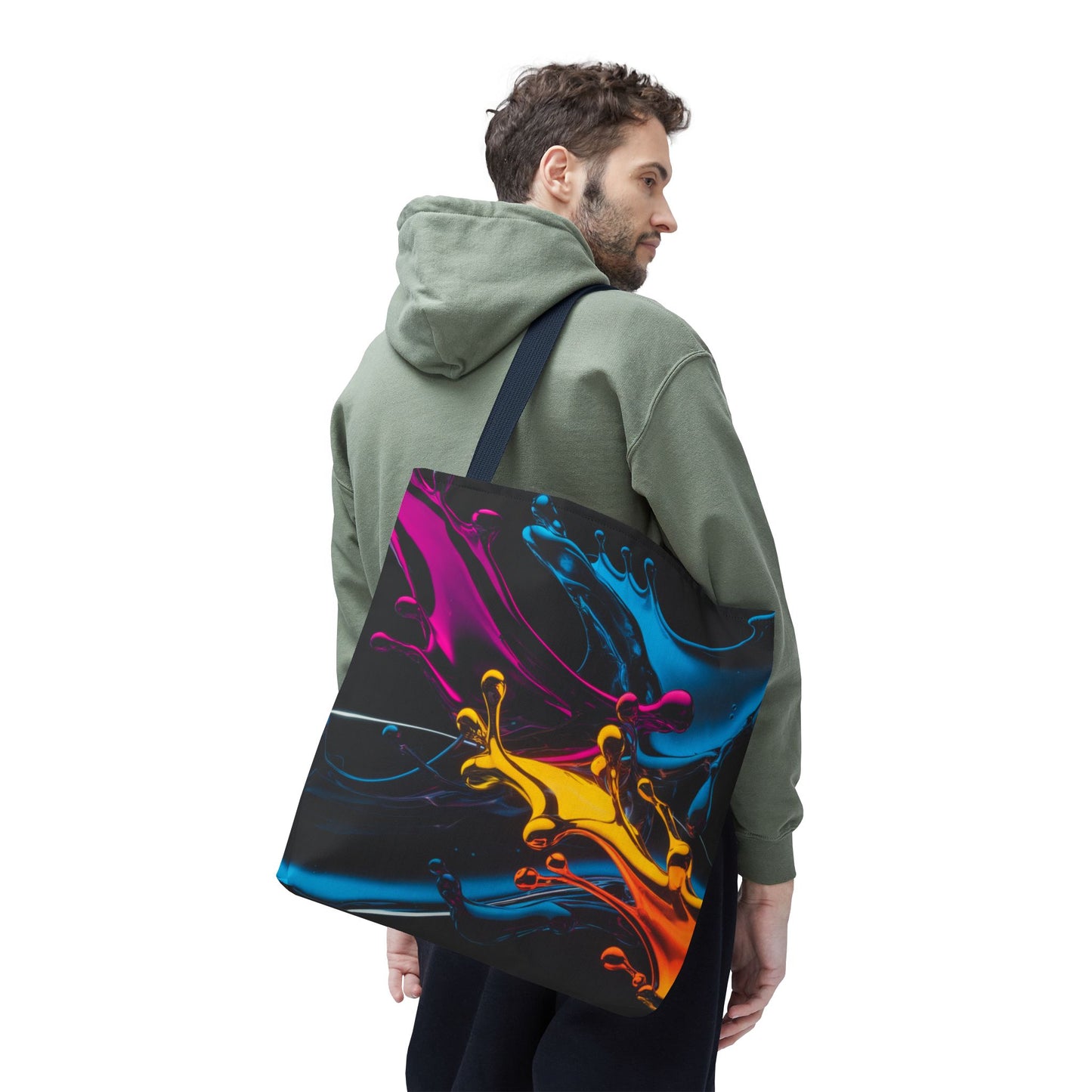 Abstract Neon Splash Tote Bag, Vibrant Colorful Art Bag, Reusable Shopping Bag, Modern Everyday Carryall, Bright Aesthetic Gift For Her