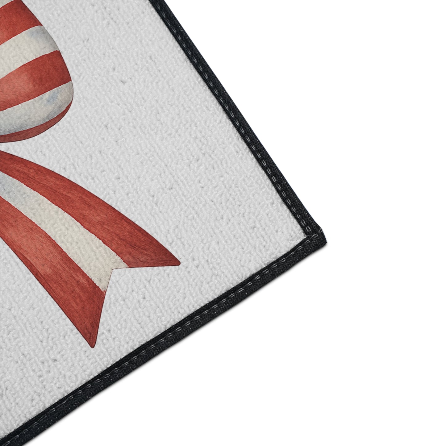 Patriotic Bow Door Mat | 4th of July Mat | American Flag Doormat | USA Stars Stripes Rug | July 4th Entryway Decor | Red White Blue Rug
