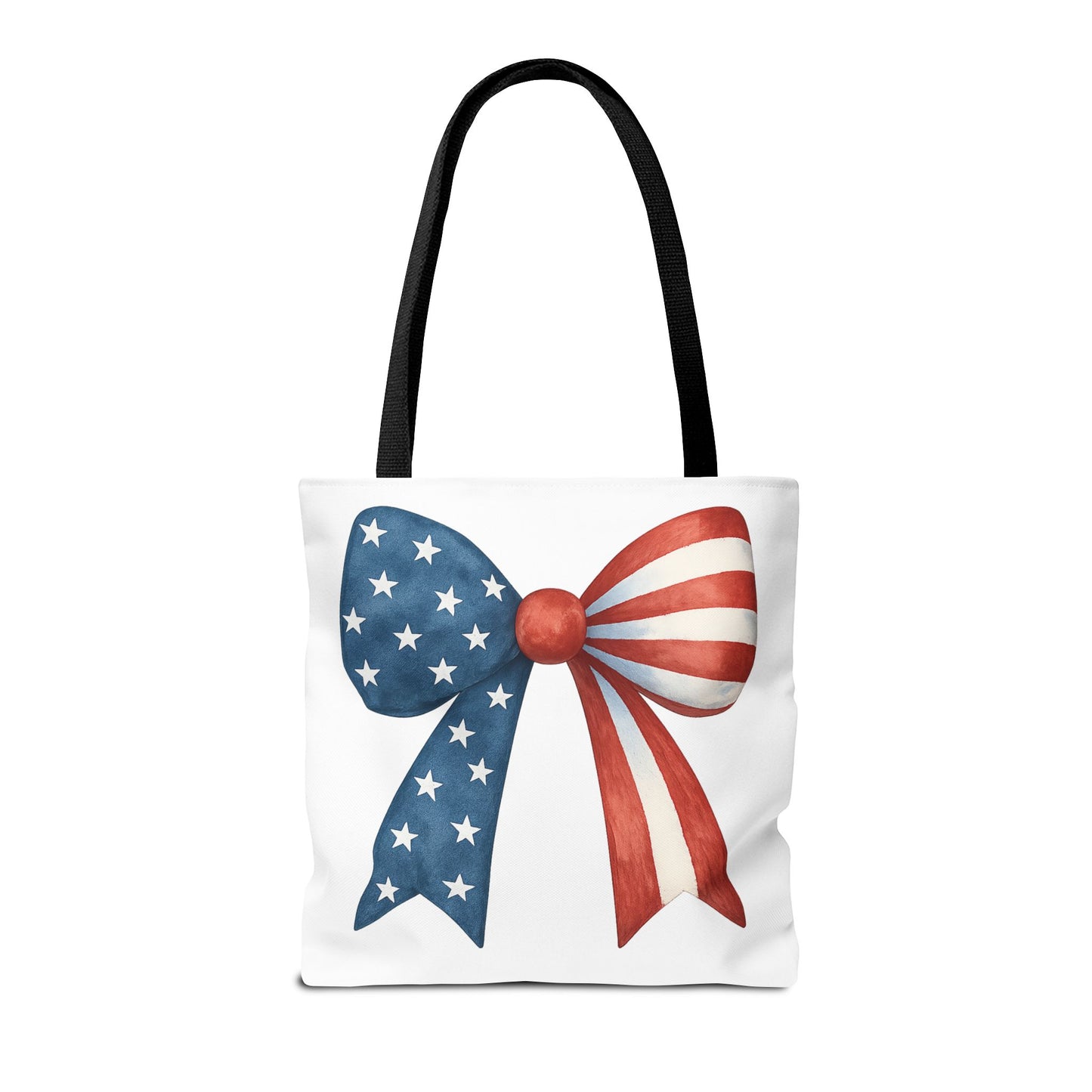 Patriotic Bow Tote Bag | 4th of July Reusable Bag | American Flag Tote | USA Stars Stripes Bag | Independence Day Gift | USA Market Bag