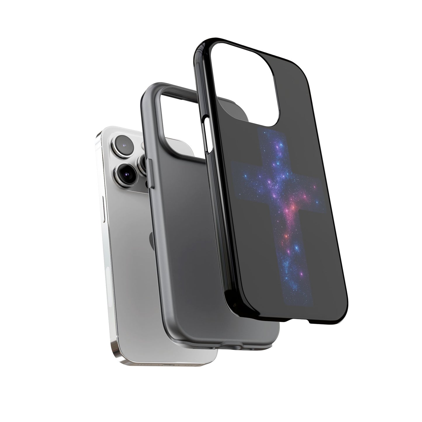 iPhone Case - Galactic Cross design Christian Phone Case Spiritual iPhone Accessory Religious Case Gift for Believers