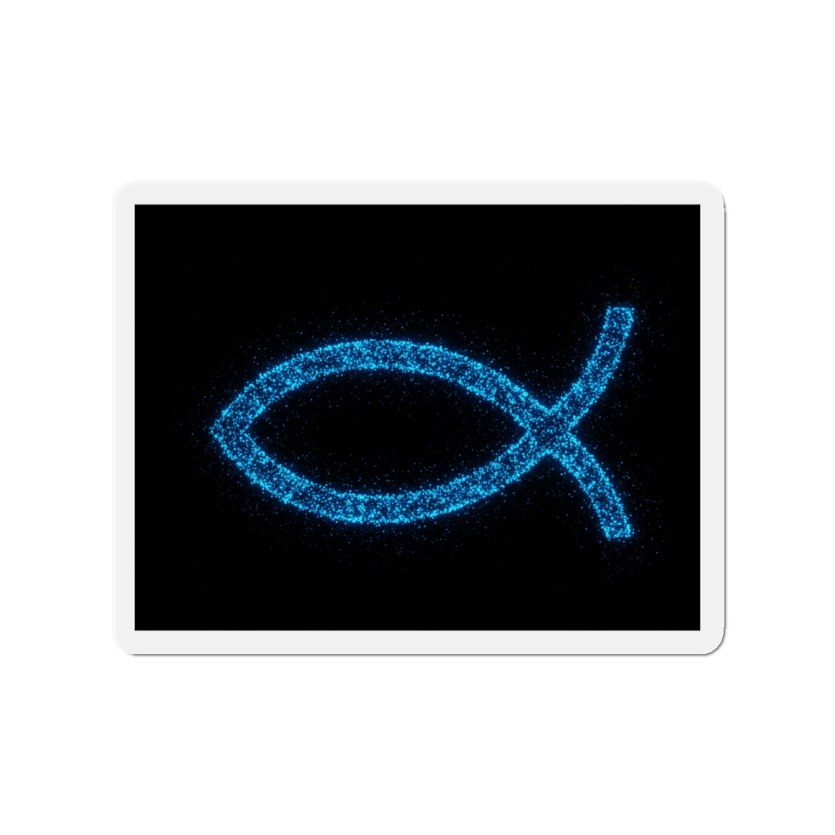 Fish Symbol Die-Cut Magnet Blue Bioluminescent Design Christian Magnet Spiritual Decor Kitchen Decoration Faith Magnet