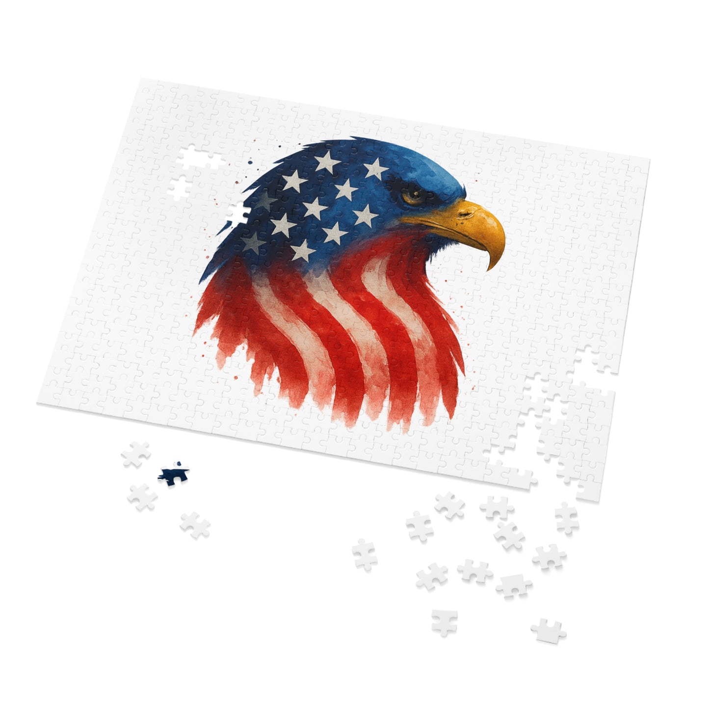 Patriotic Eagle Puzzle - 252 pc - 2000 pc Eagle Jigsaw in Tin, USA Family Game Night, Independence Day Gift, Educational Relaxation Decor