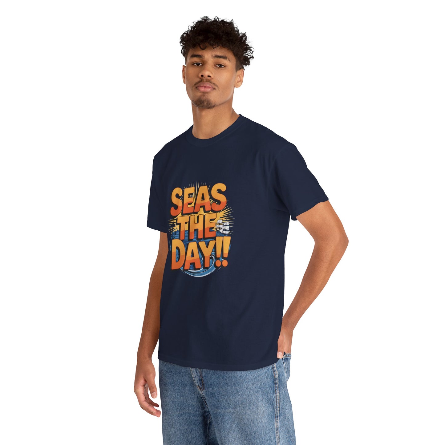 Seas The Day!! Tee • Ocean Pun Graphic Shirt • Comfort Colors Unisex Beachy Vibes • Nautical Aesthetic • Gift for Sea Lovers & Summer Vacays