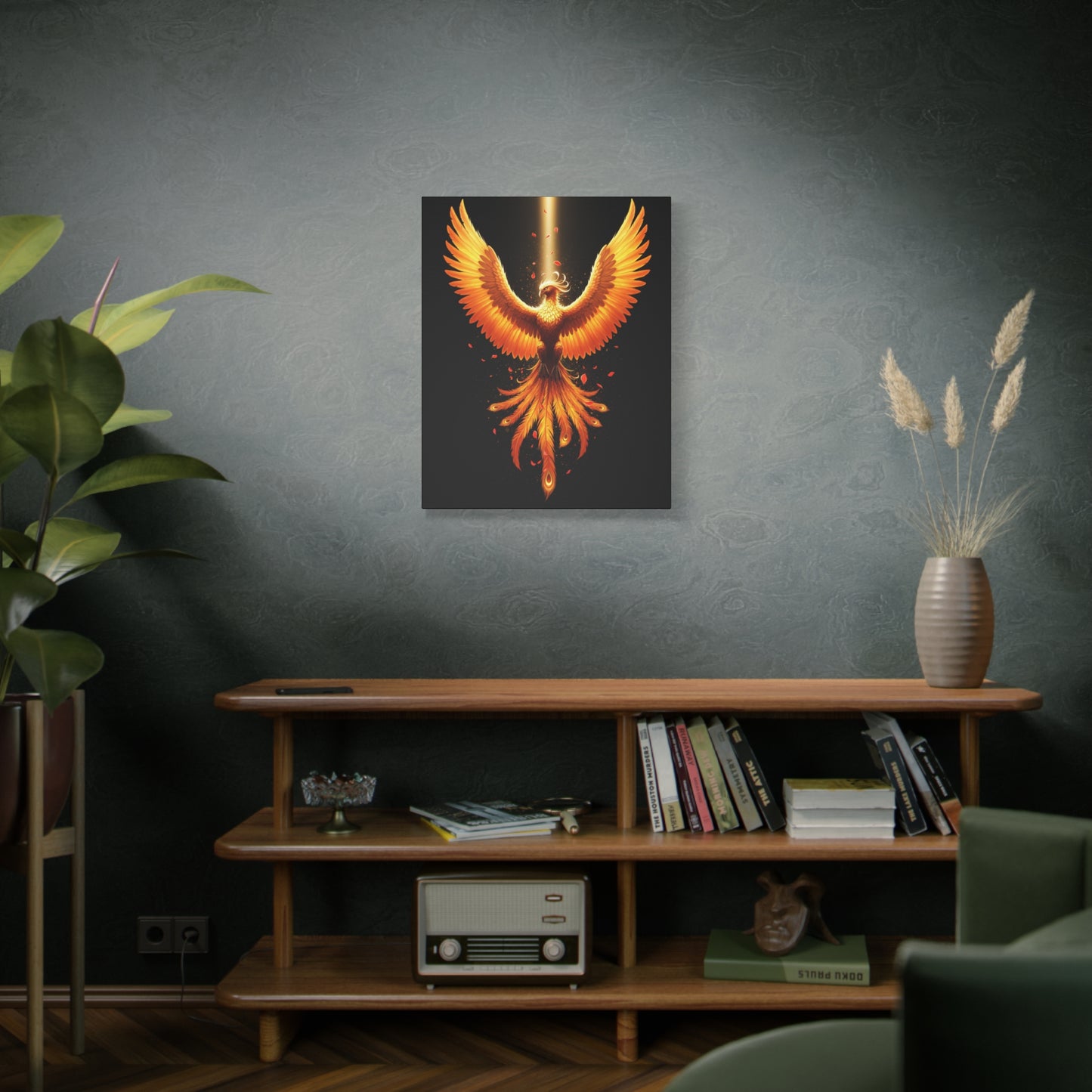 Phoenix Canvas Firebird Art Fire Bird Decor Modern Home Decor Legendary Bird Art