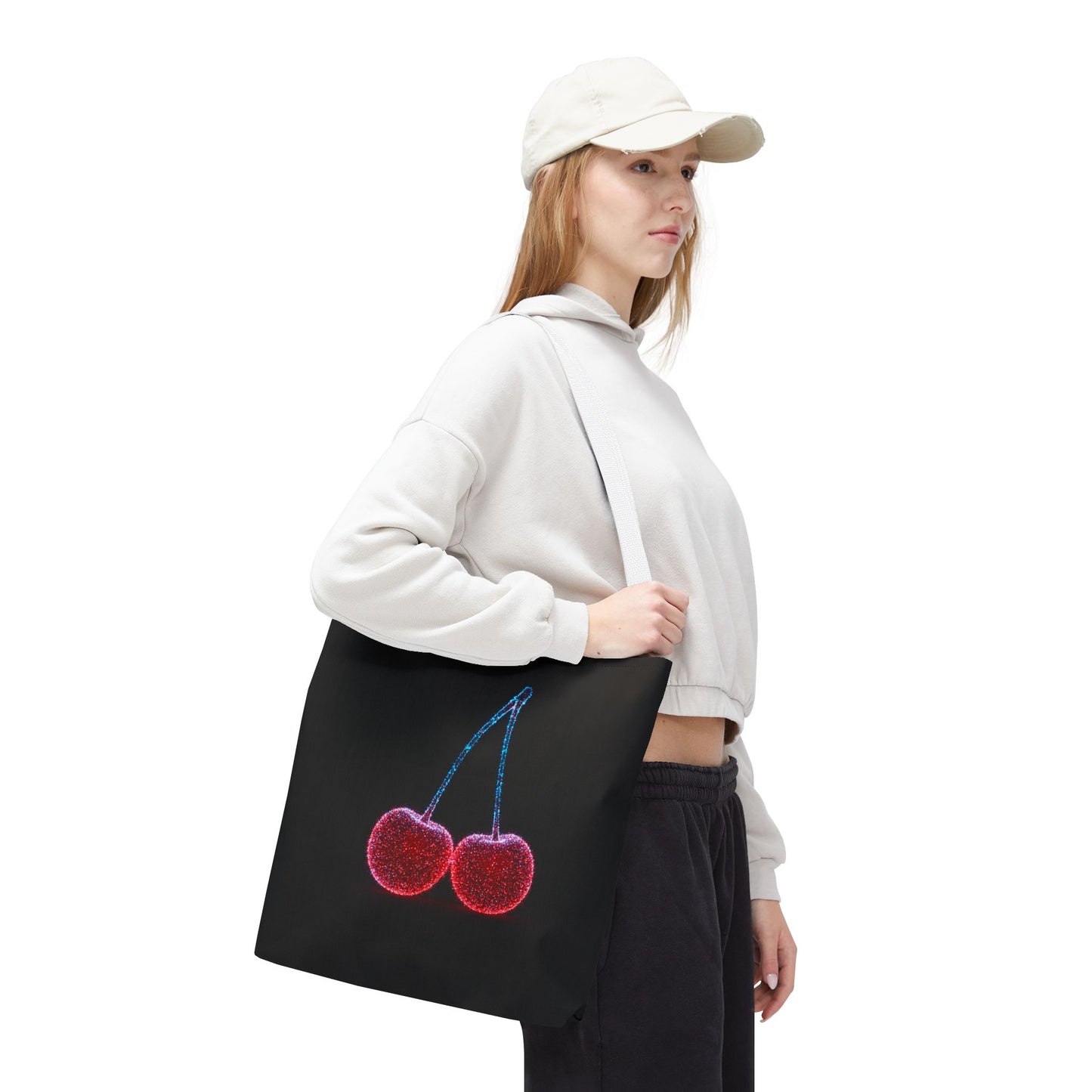 Sparkling Cherry Tote Bag Reusable Bag Shopping Bag Cherry Bag Reusable Tote