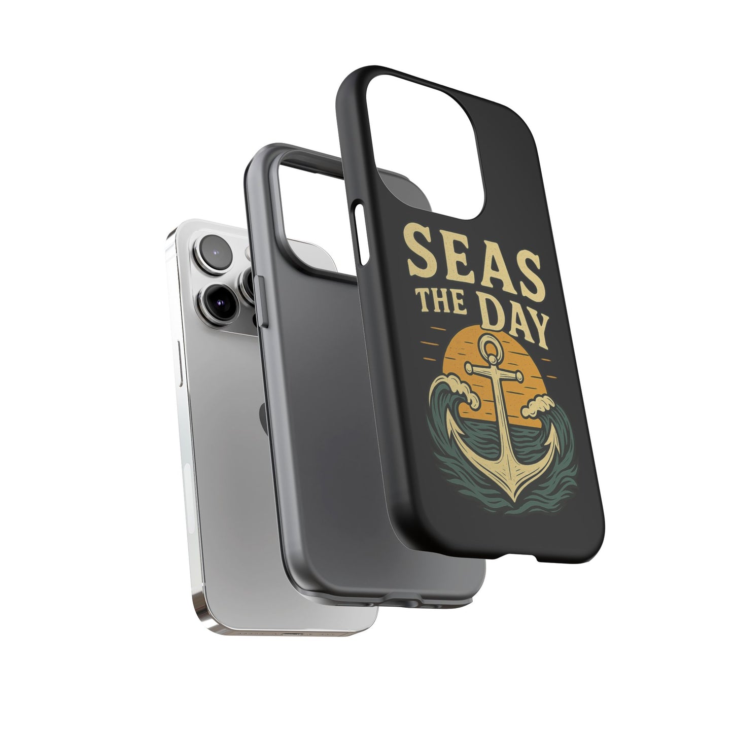 Seas the Day iPhone Case – Nautical Anchor Phone Cover – Ocean Pun Gift – Beach Lover iPhone Accessory – Summer Adventure Phone Case