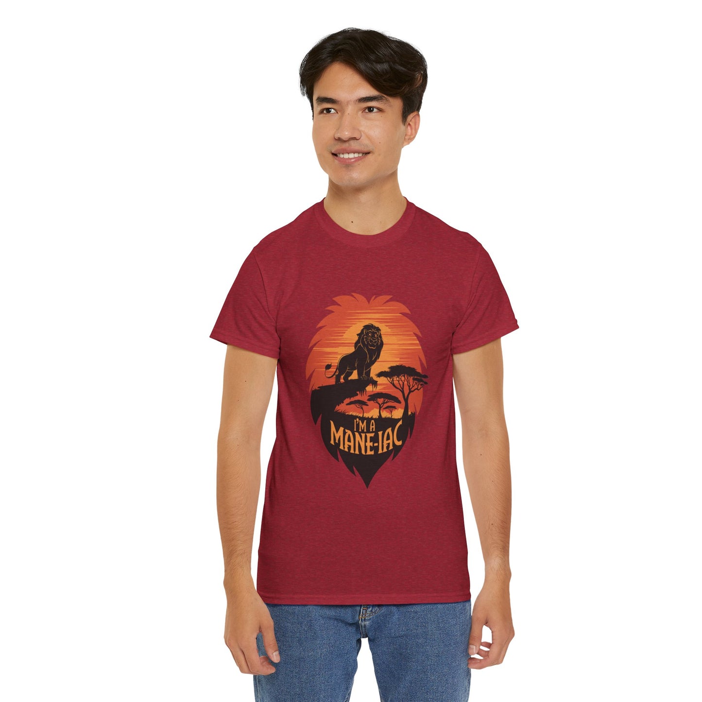 I’m a Mane-iac Lion Classic Fit Tee – Clean Stylized Animal Art, Funny Mane Pun, Everyday Quiet Luxury, Perfect for Smart Casual Looks