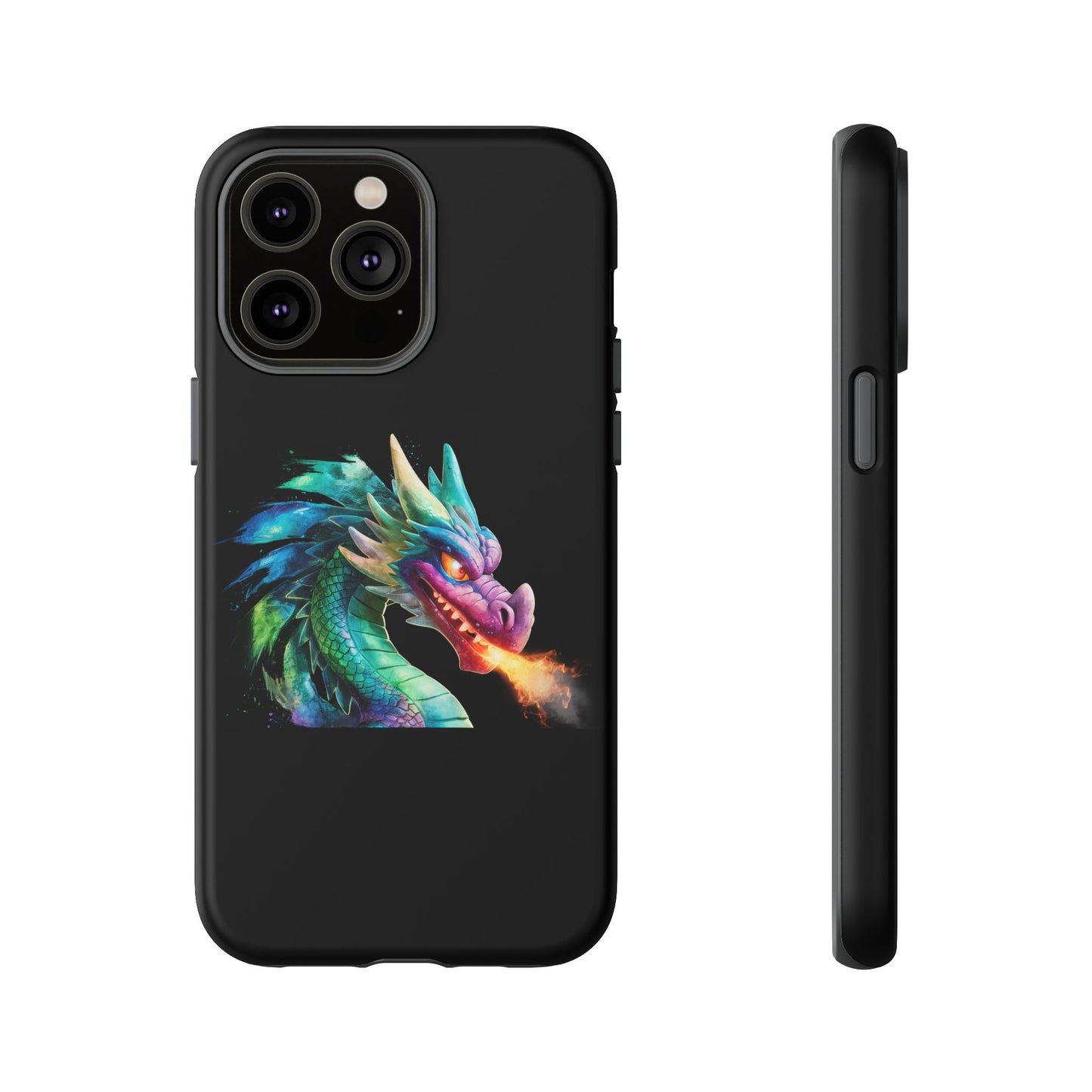 Dragon iPhone Case - Fantasy Fire-Breathing Art Protective Cover - Bookish Dark Academia Aesthetic Gift for Teens and Adults