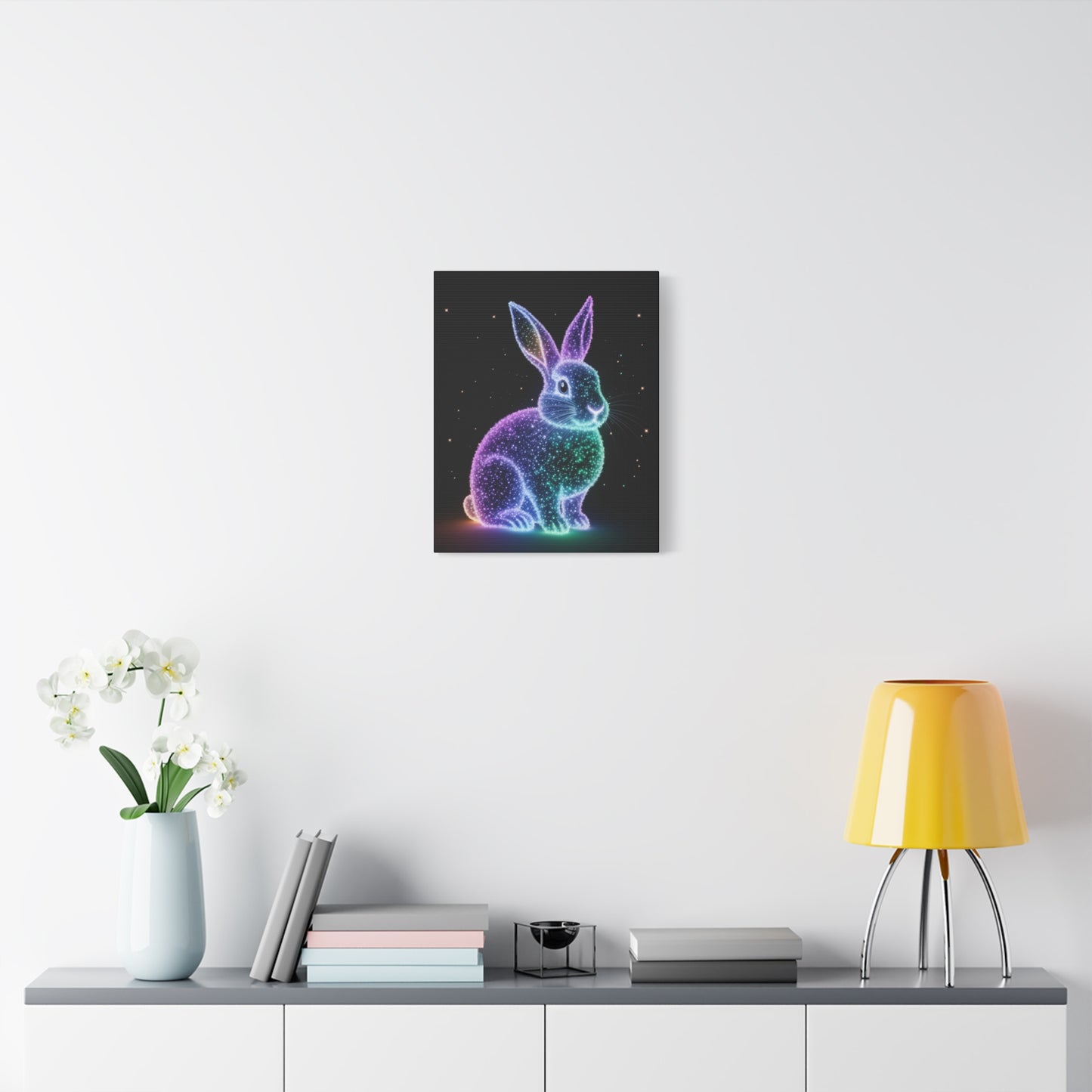 Easter Canvas Bioluminescent Bunny Decor Easter Bunny Art Easter Decor