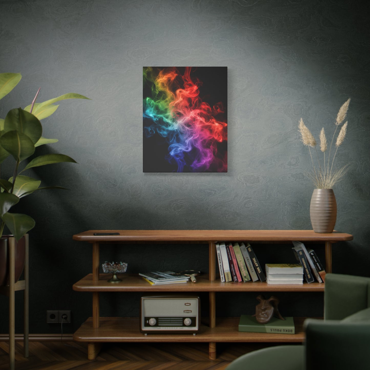 Canvas Wall Art Colorful Smoke Streak