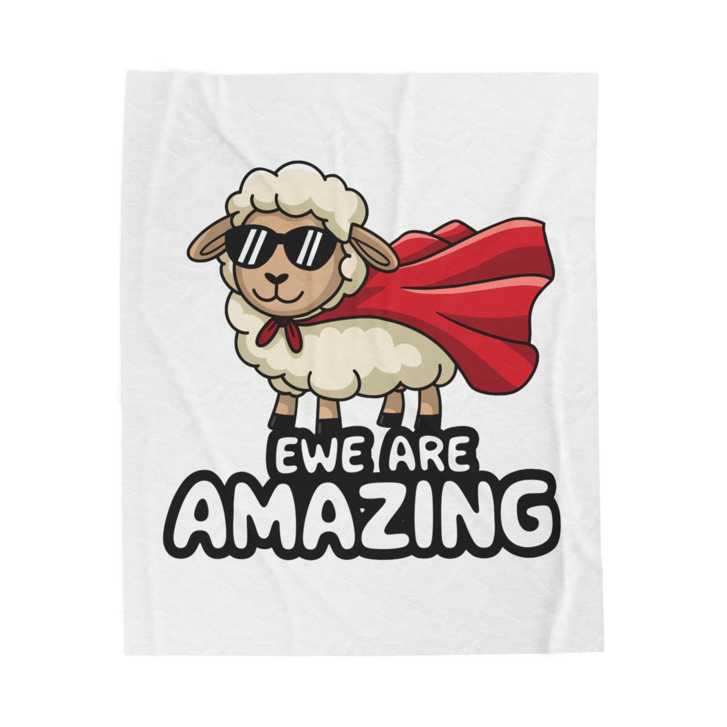 Funny Sheep Blanket Ewe Are Amazing Throw Cute Animal Pun Gift Superhero Lamb Blanket Cozy Farmhouse Decor Soft Fleece Throw