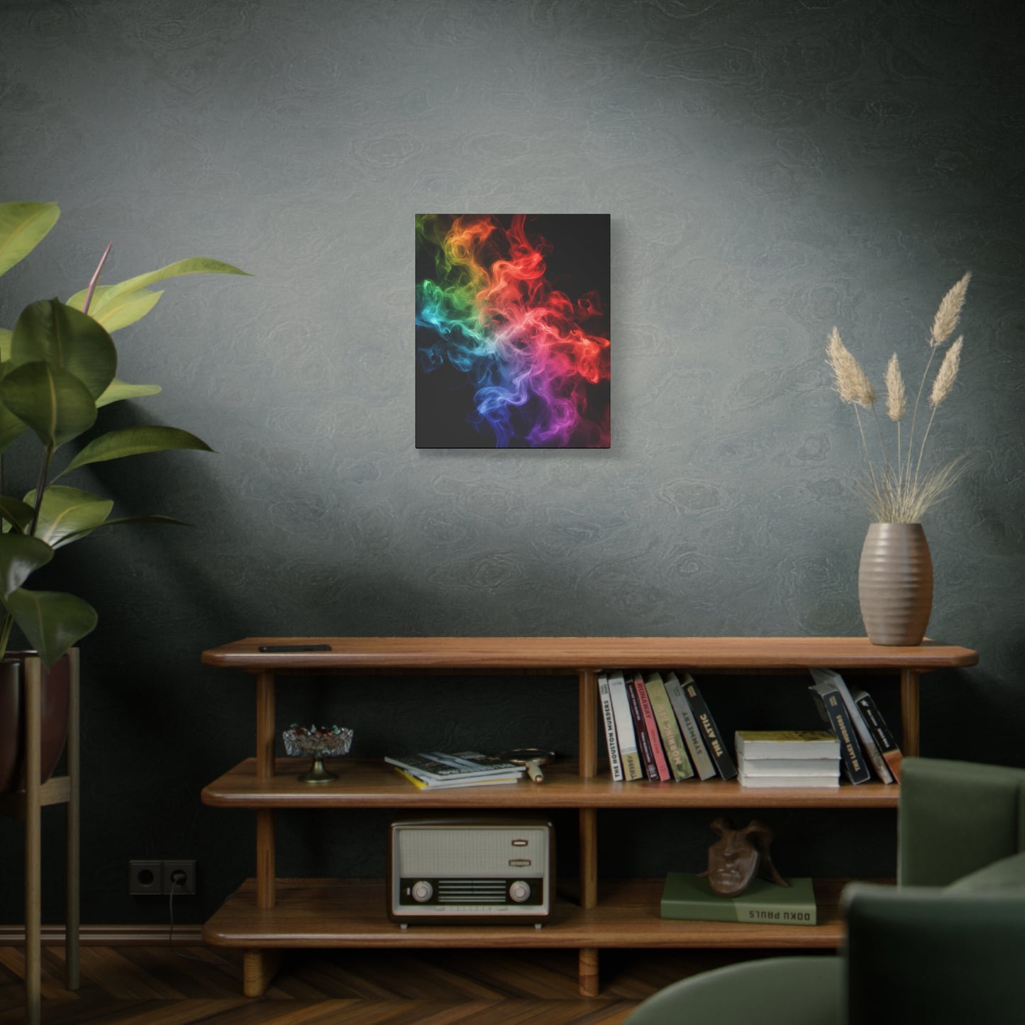 Canvas Wall Art Colorful Smoke Streak