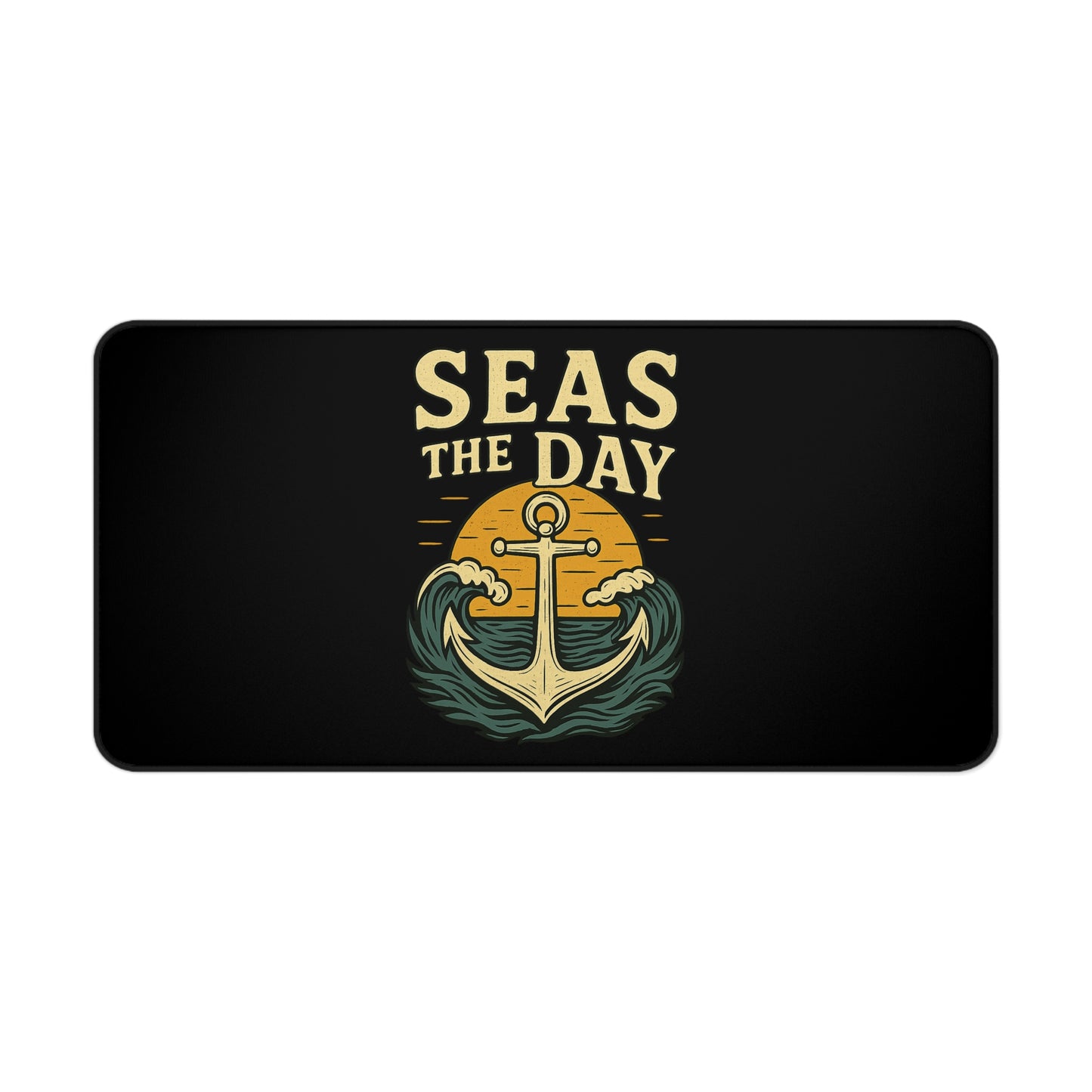 Seas the Day Mouse Pad – Nautical Desk Mat with Anchor Design | Funny Office Gift for Coworkers, Ocean Lovers & Home Office Setup