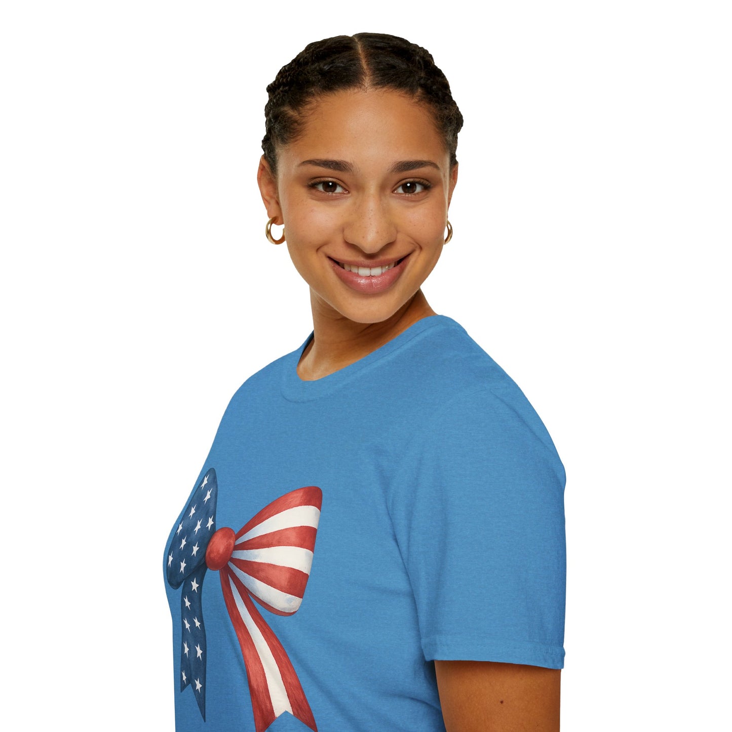 Patriotic Bow USA T-Shirt | 4th of July Shirt | American Flag Bow Tee | Independence Day Shirt | July 4th Graphic Tee | USA Pride Shirt