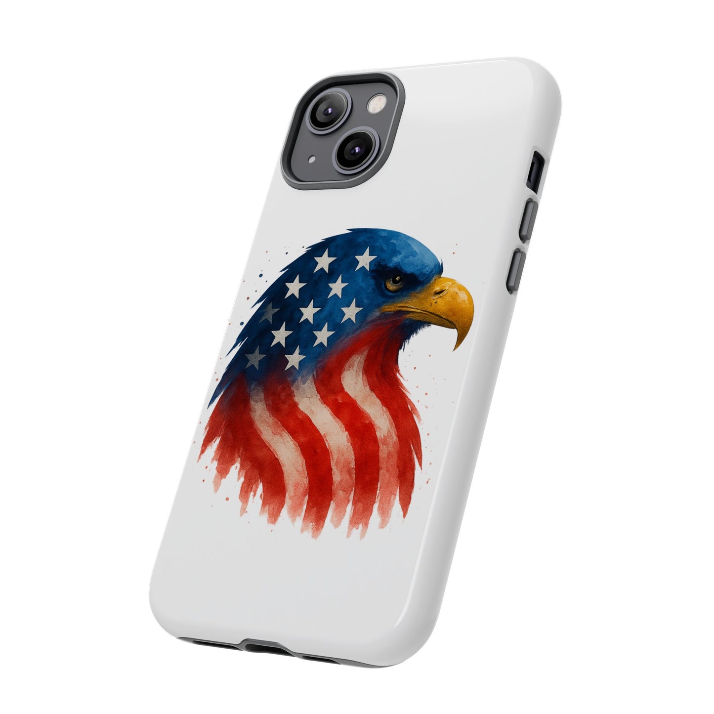 Patriotic Eagle iPhone Case - USA Flag Tough Cover, Dual-Layer Rugged Protection, 4th of July and Veteran Gift