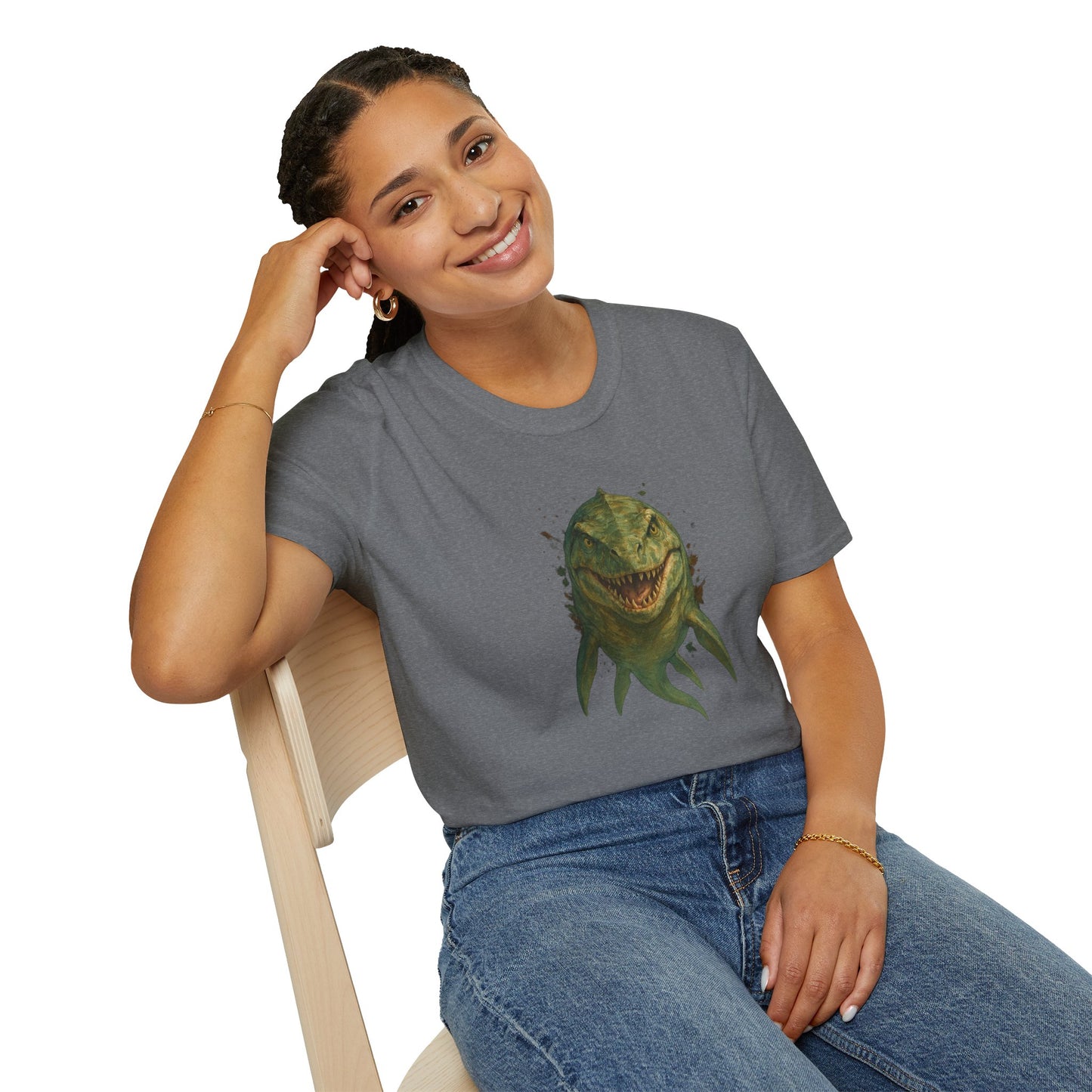 Watercolor Mosasaurus T-Shirt | Prehistoric Sea Dinosaur Tee | Fossil Lover Gift | Unisex Cotton Graphic Shirt Jurassic Tee