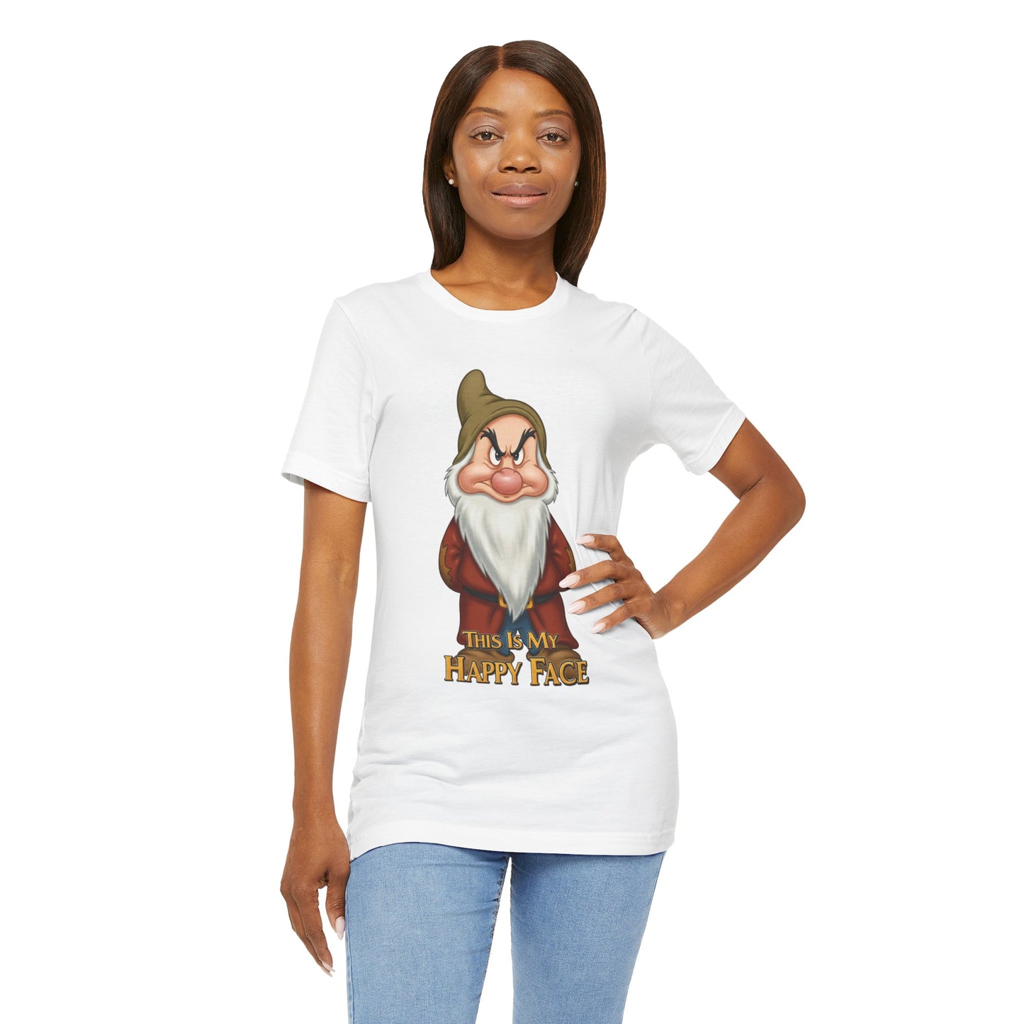 Grumpy Mood Shirt | This Is My Happy Face Tee | Funny Sarcastic Graphic T-Shirt | Retro Grumpy Beard Shirt | Gift for Men Women Introverts
