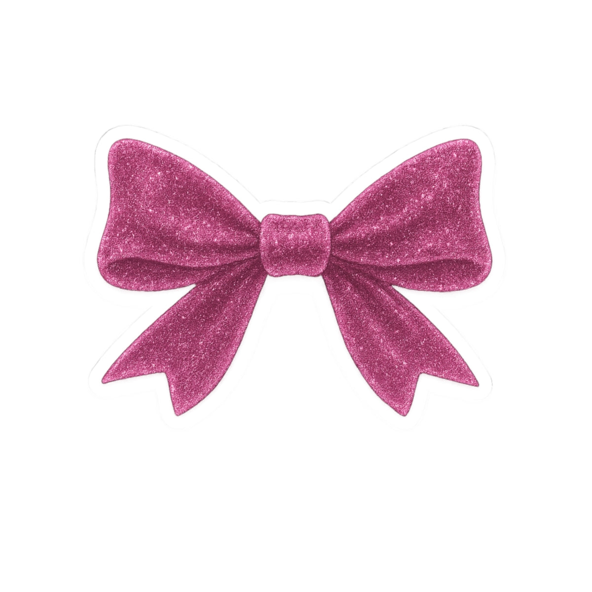 Pink Bow Sticker Cute Glitter-Look Vinyl Decal for Laptop, Water Bottle, or Notebook, Girly Aesthetic Gift