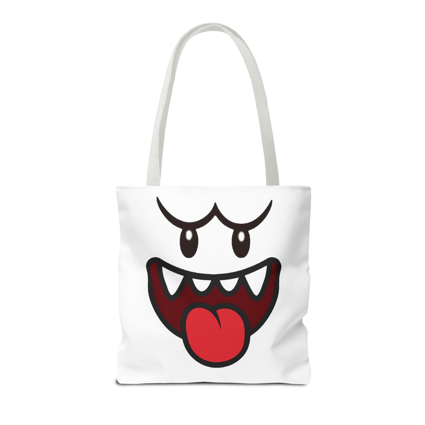 Funny Ghost Face Tote Bag, Spooky Halloween Shopping Bag, Creepy Cute Gamer Tote, Novelty Reusable Canvas Bag, Horror Themed Trick or Treat Bag