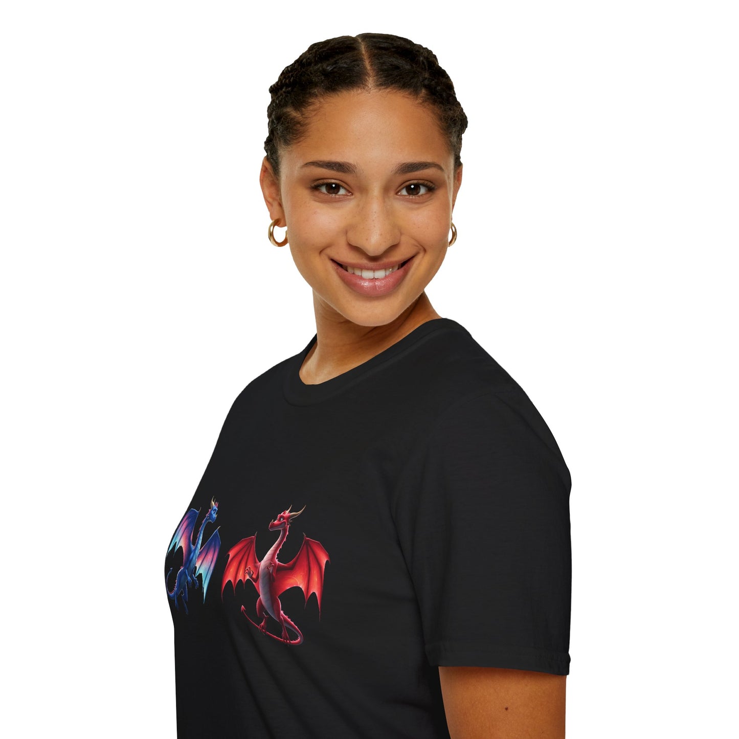 Dragon Duel Fantasy T-Shirt | Fire & Ice Dragon Graphic Tee | Unisex Gamer Shirt | DnD Gift | Cool Mythical Creature Shirt
